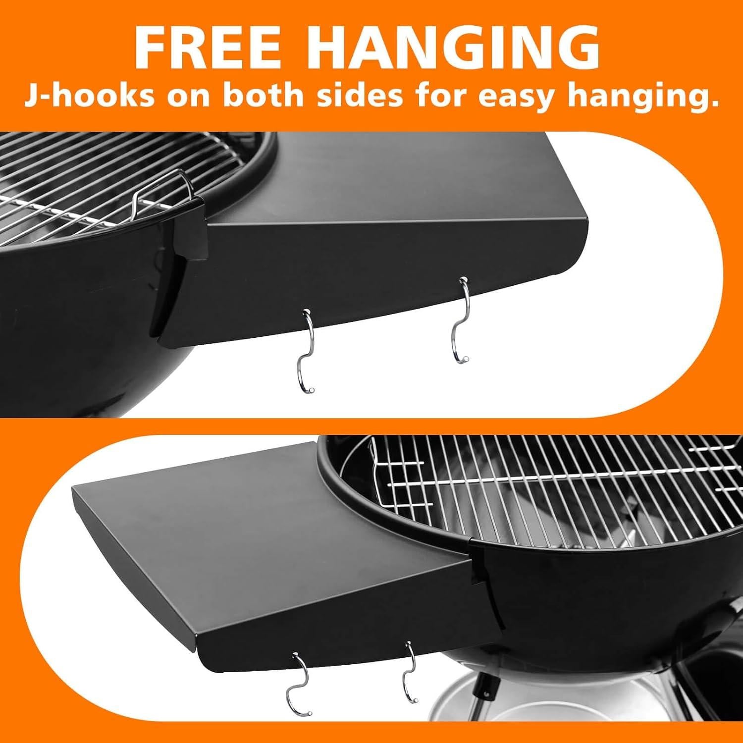 Estante Lateral y Soporte para Tapa GRISUN para Parrilla Weber 22"