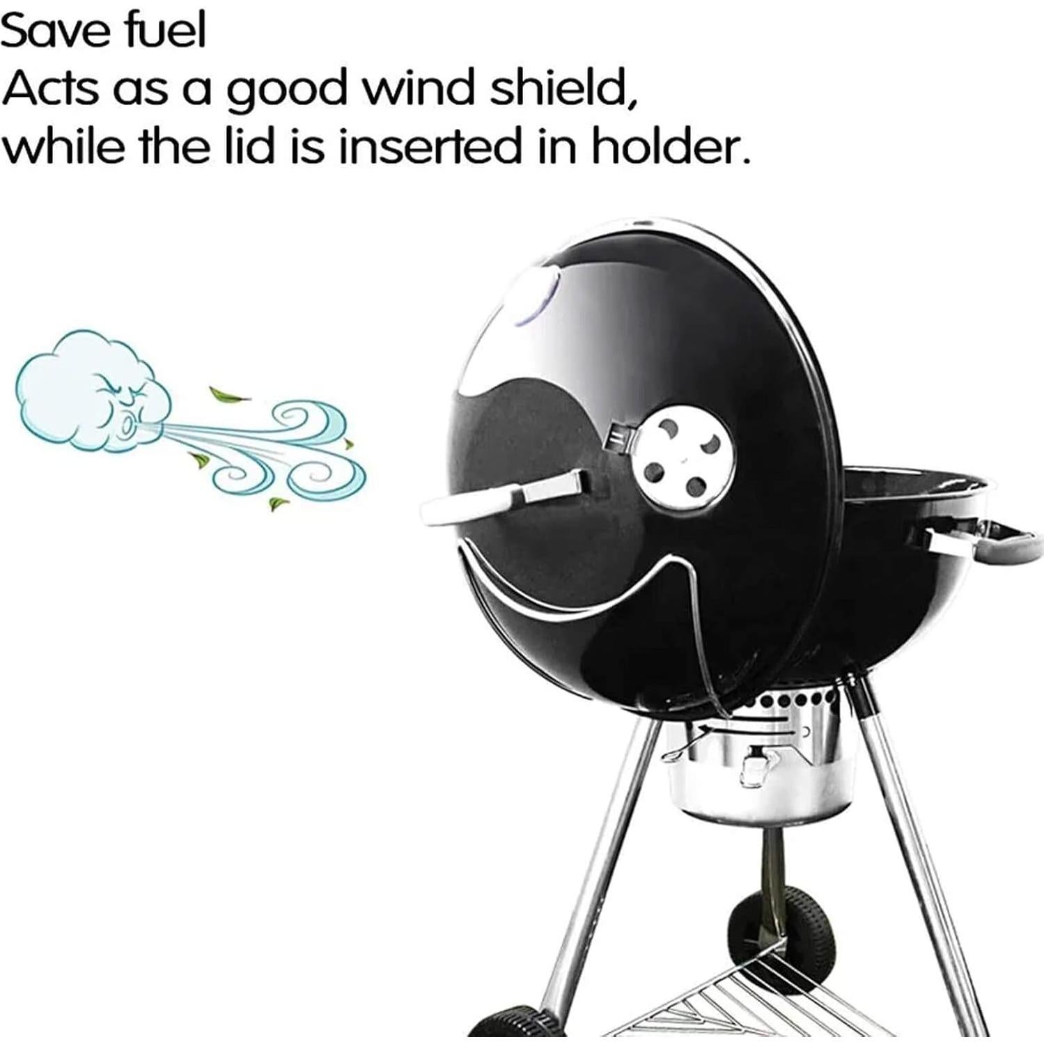 Estante Lateral y Soporte para Tapa GRISUN para Parrilla Weber 22"