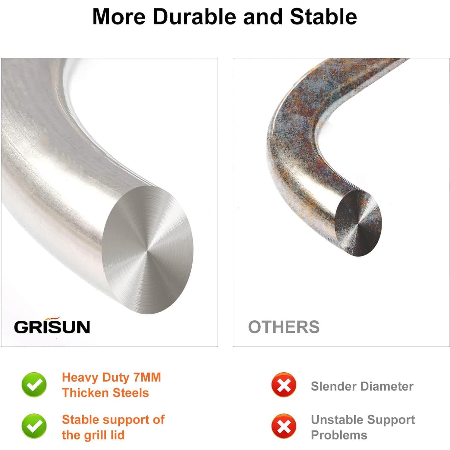 Estante Lateral y Soporte para Tapa GRISUN para Parrilla Weber 22"