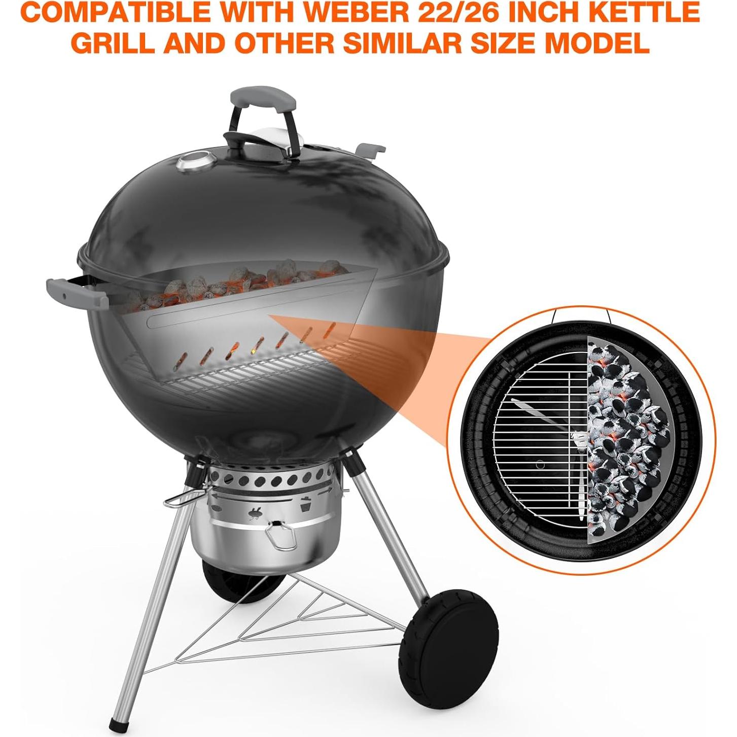 Canasta de Carbón de Acero Inoxidable Onlyfire 51.3x11.7 cm