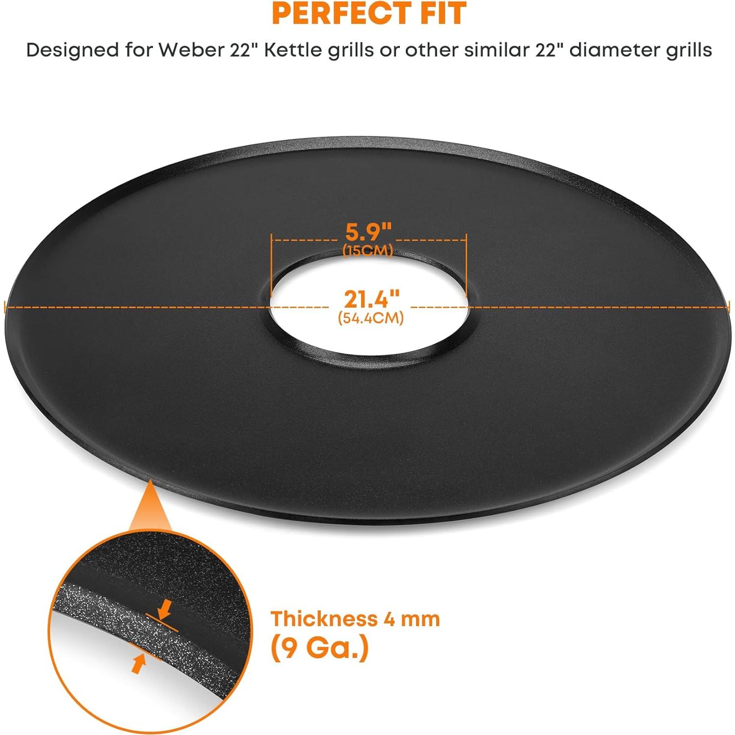 Plancha Redonda Stanbroil 22" para Parrilla Weber - Antiadherente