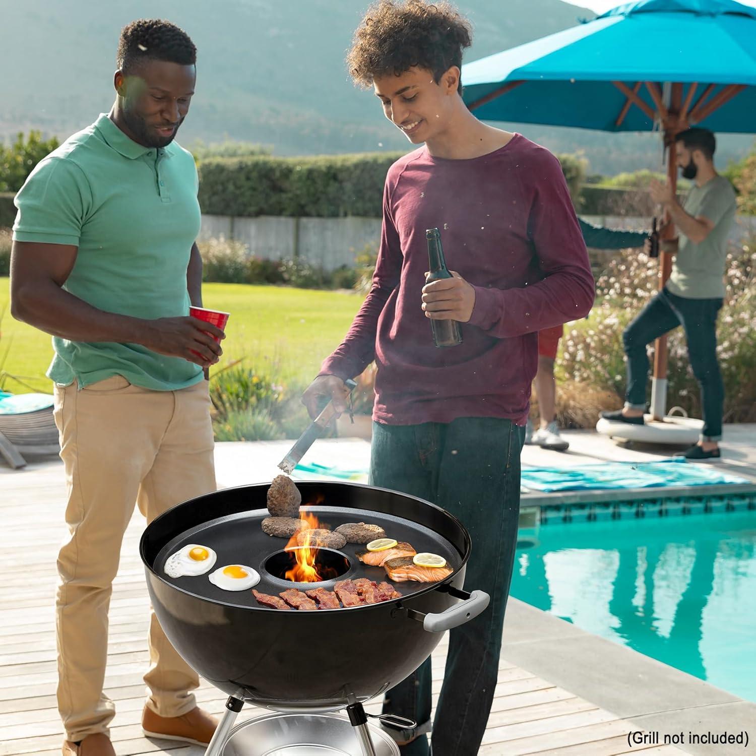 Plancha Redonda Stanbroil 22" para Parrilla Weber - Antiadherente