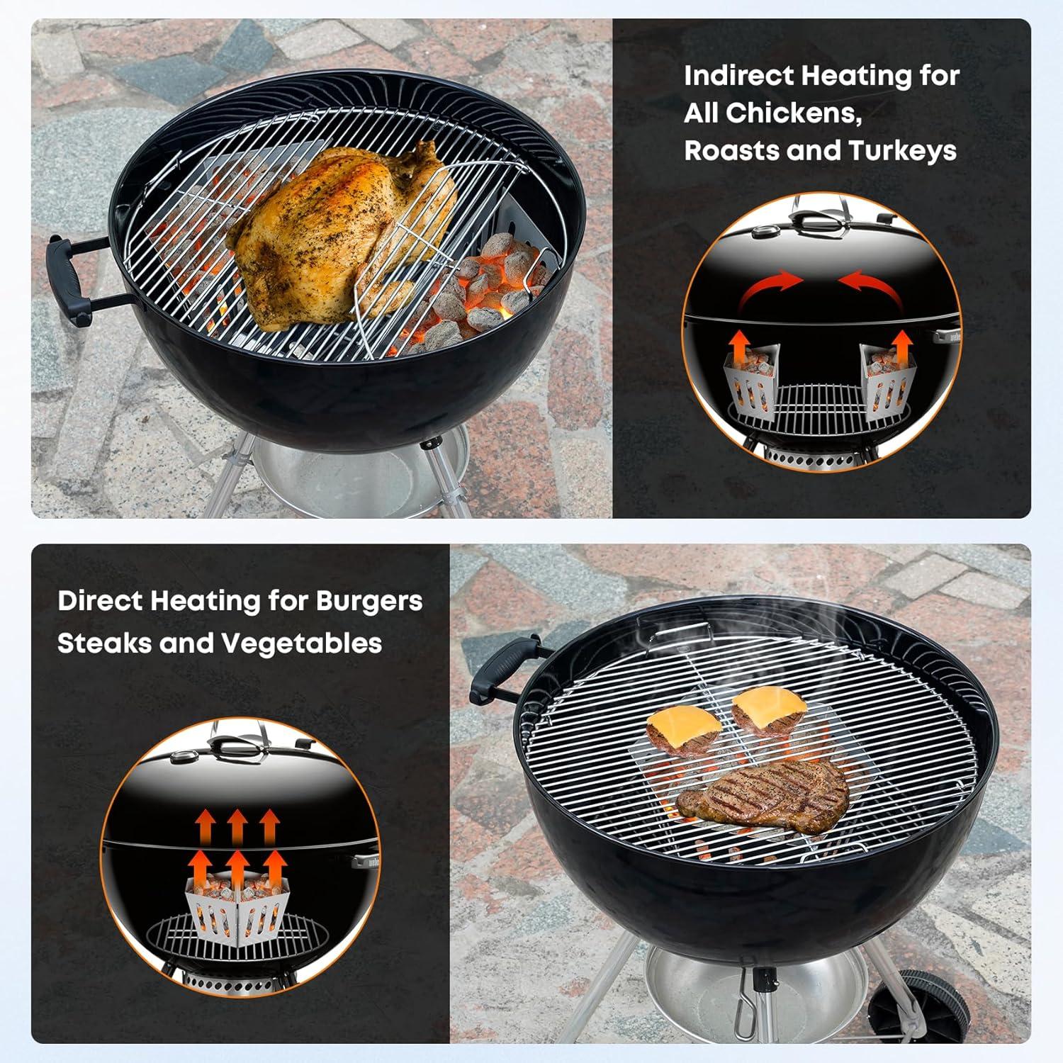 Soporte de Cesta de Carbón Stanbroil para Parrilla Weber 22" y 26"