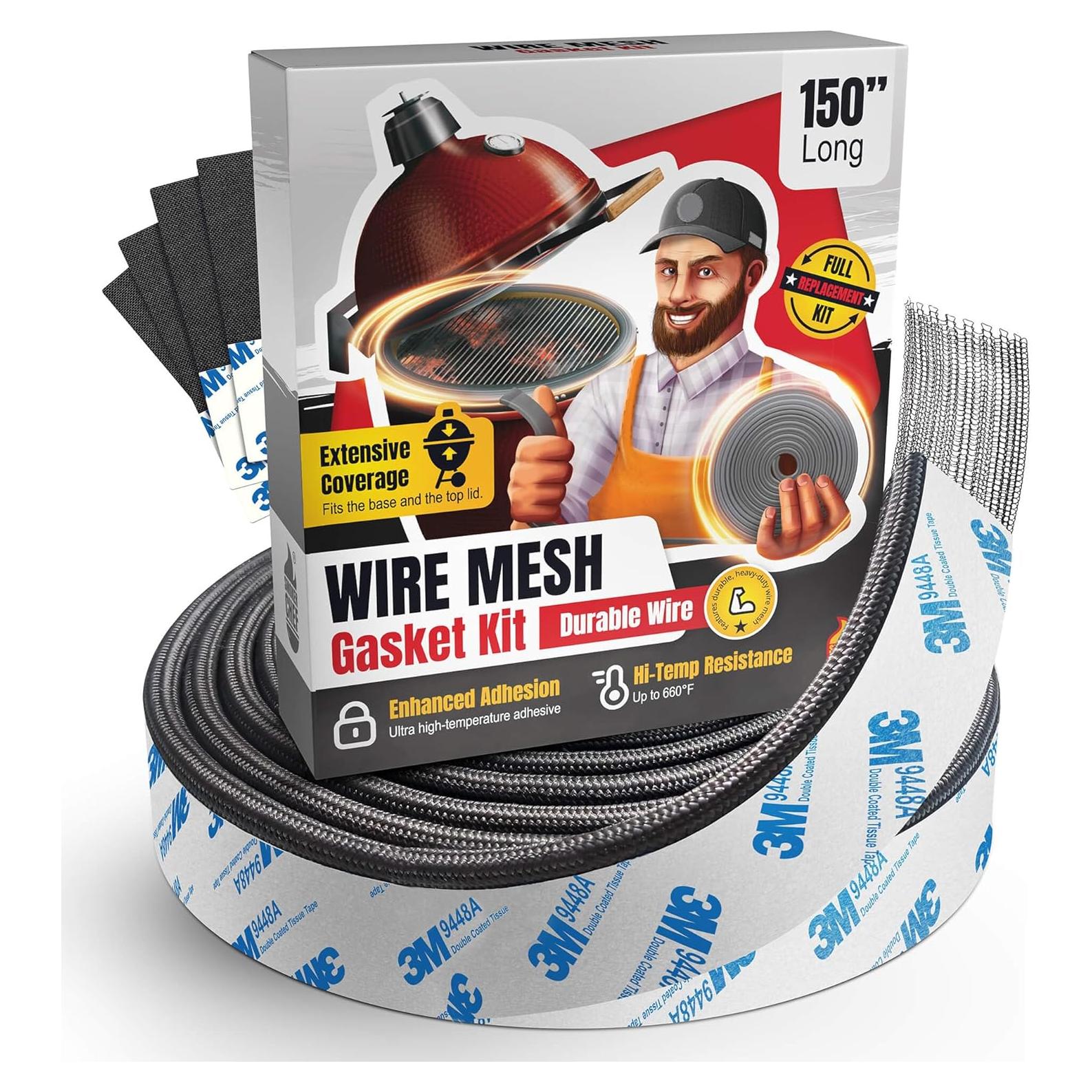 Kit de Junta de Malla Metálica Smoker Chef 150 cm para Kamado Joe