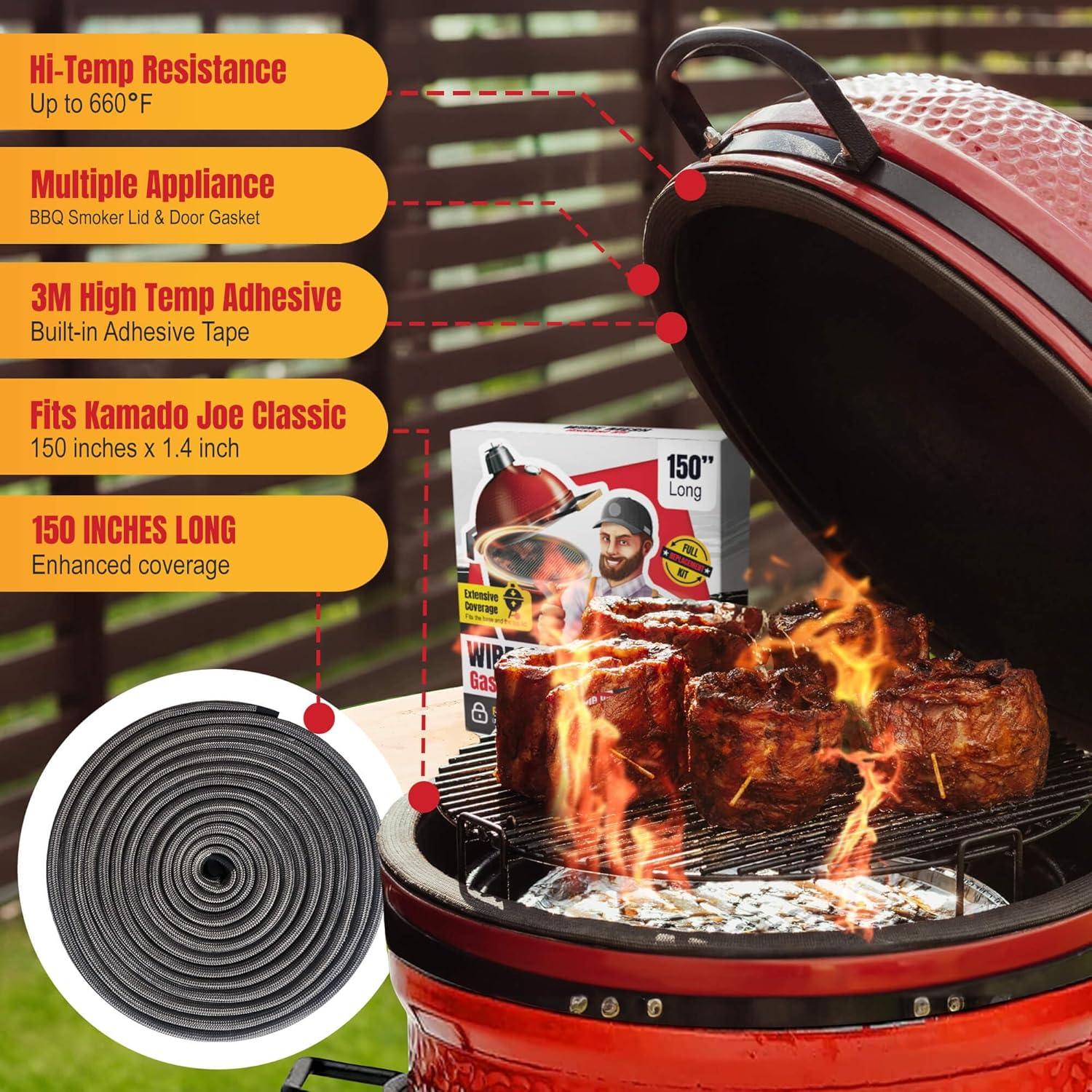 Kit de Junta de Malla Metálica Smoker Chef 150 cm para Kamado Joe