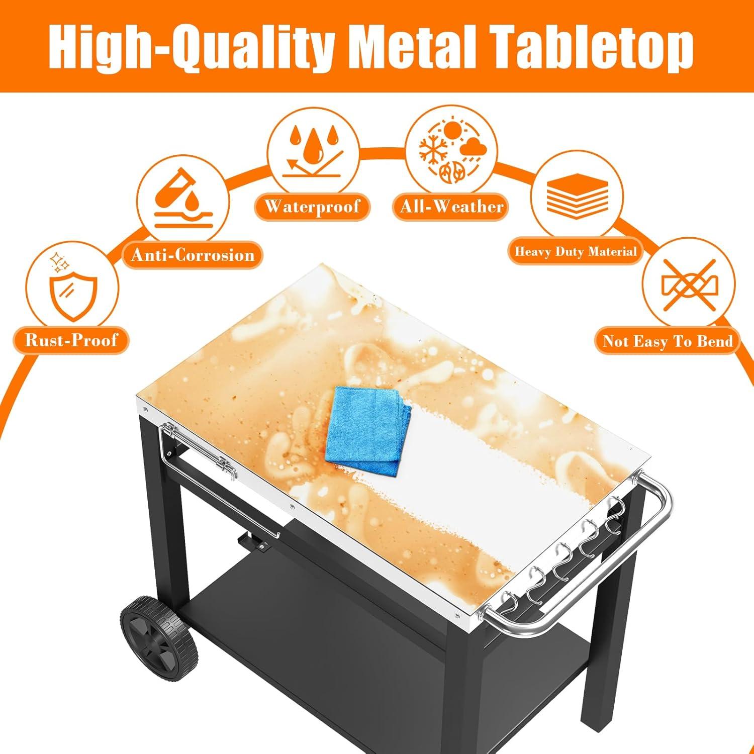 Mesa de Parrilla Doble Estante GRILL FORCE 85.1x53.8 cm