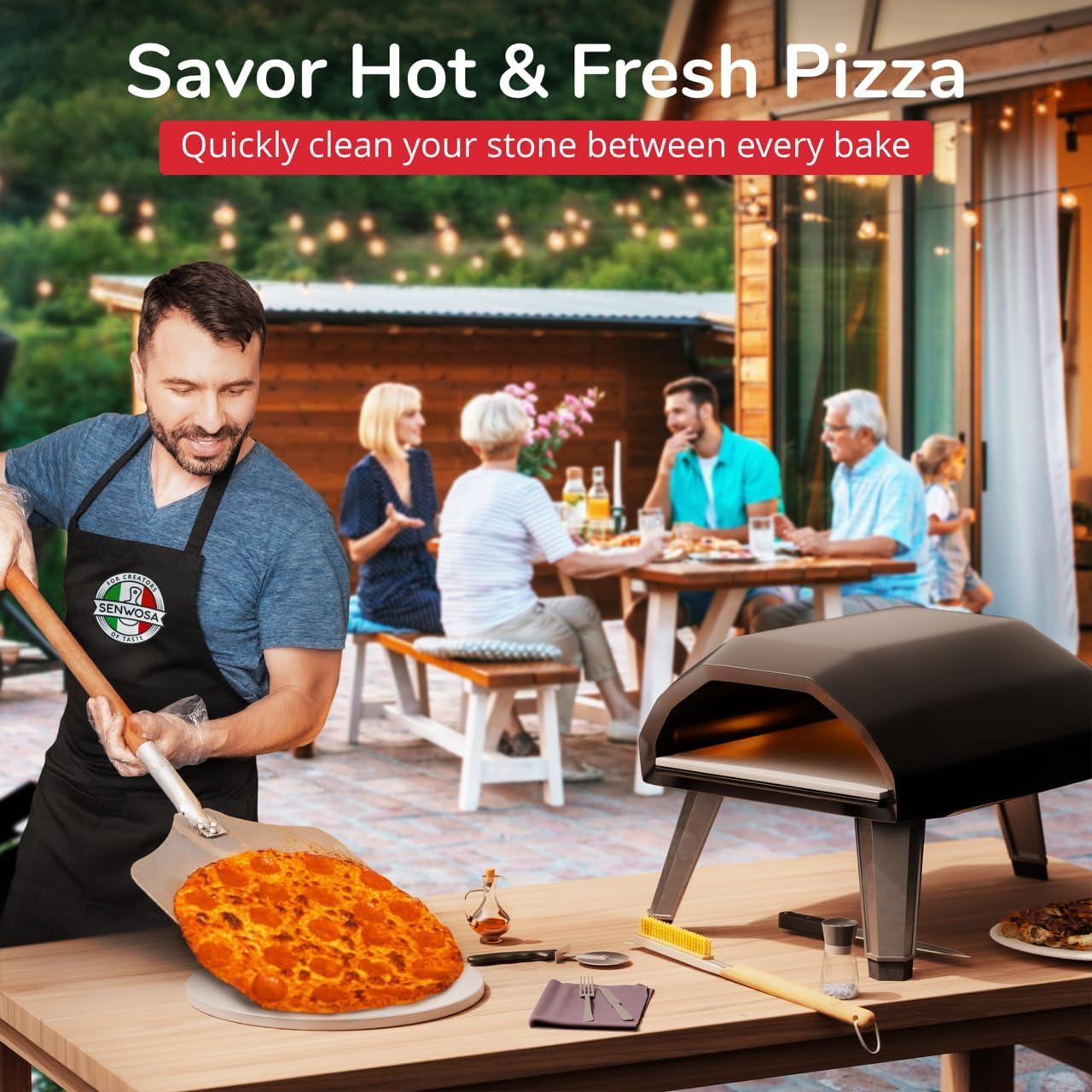 Cepillo para horno de pizza Senwosa 66 cm con raspador y cabezal