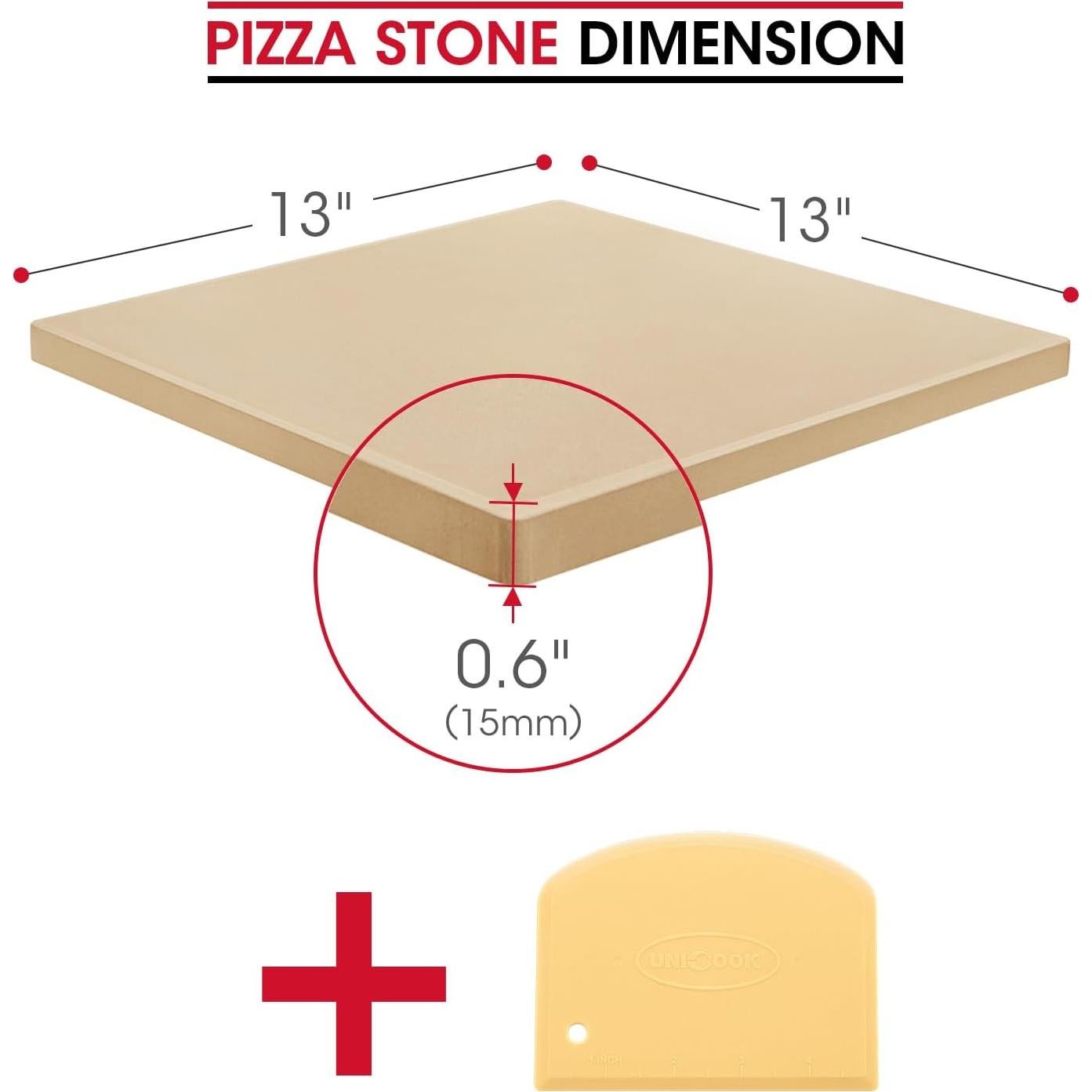 Piedra para Pizza Unicook 33 cm Cuadrada para Horno y Parrilla