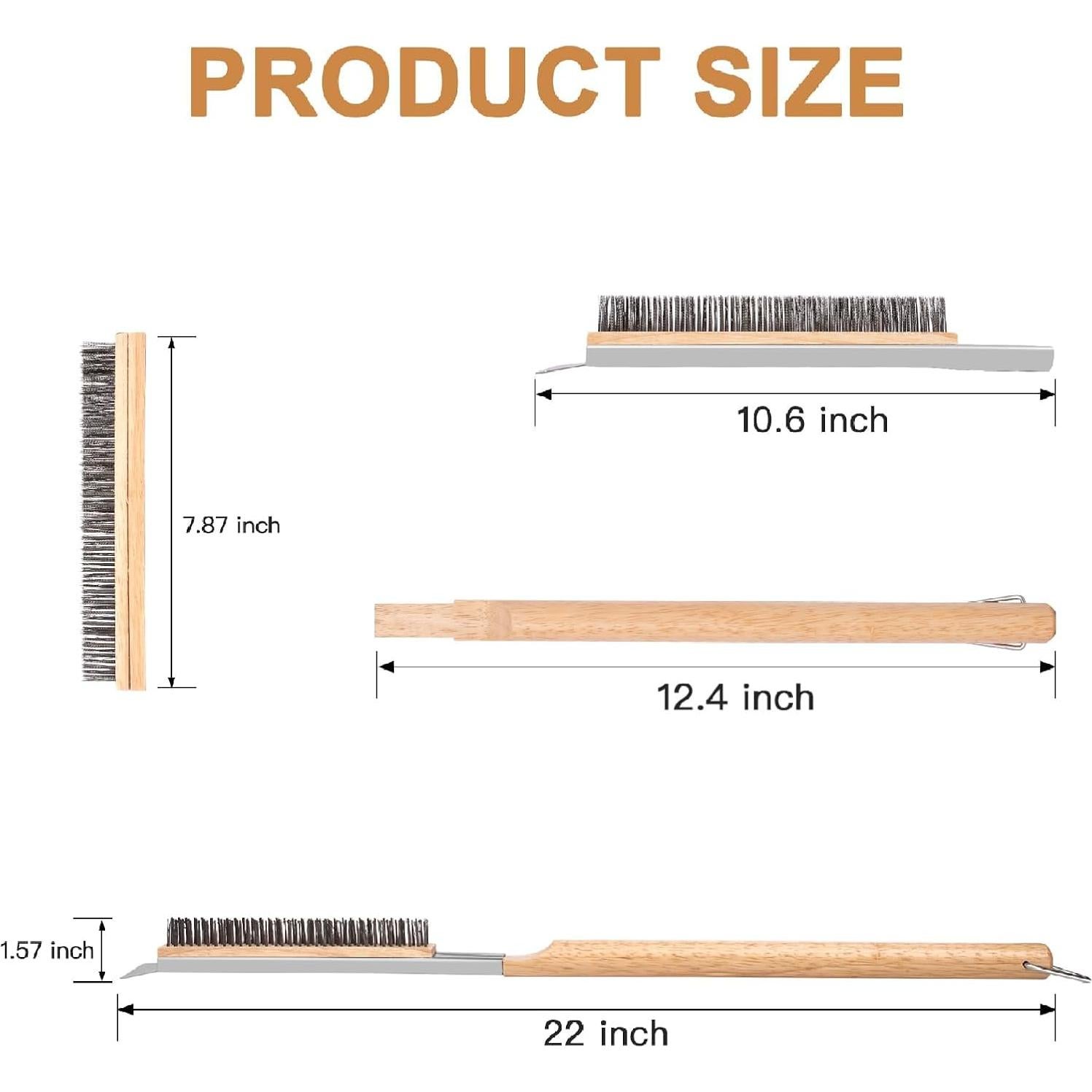 Cepillo para horno de pizza GOKOTASA 55.88 cm con raspador