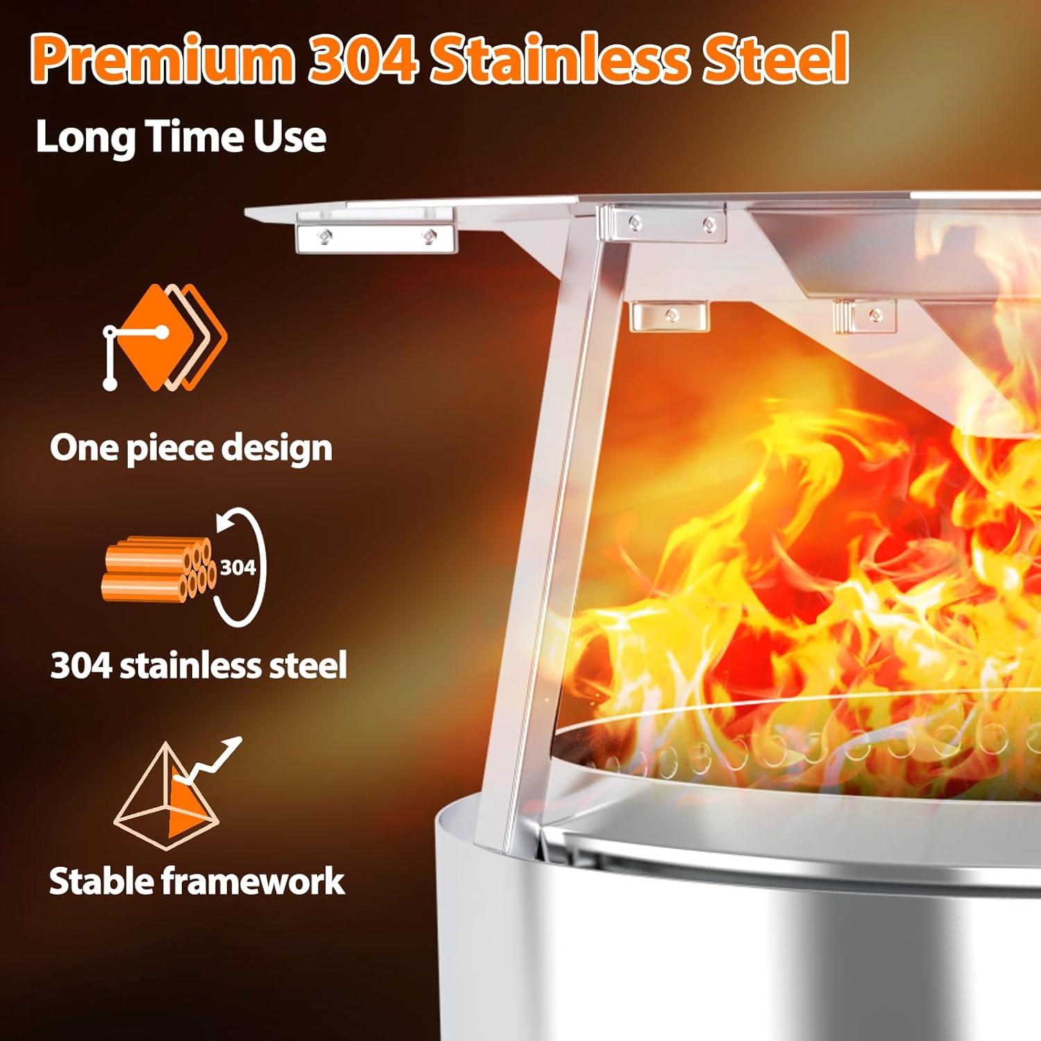 Deflector de Calor Uniflasy para Fogata Bonfire 62.5 cm Acero Inoxidable