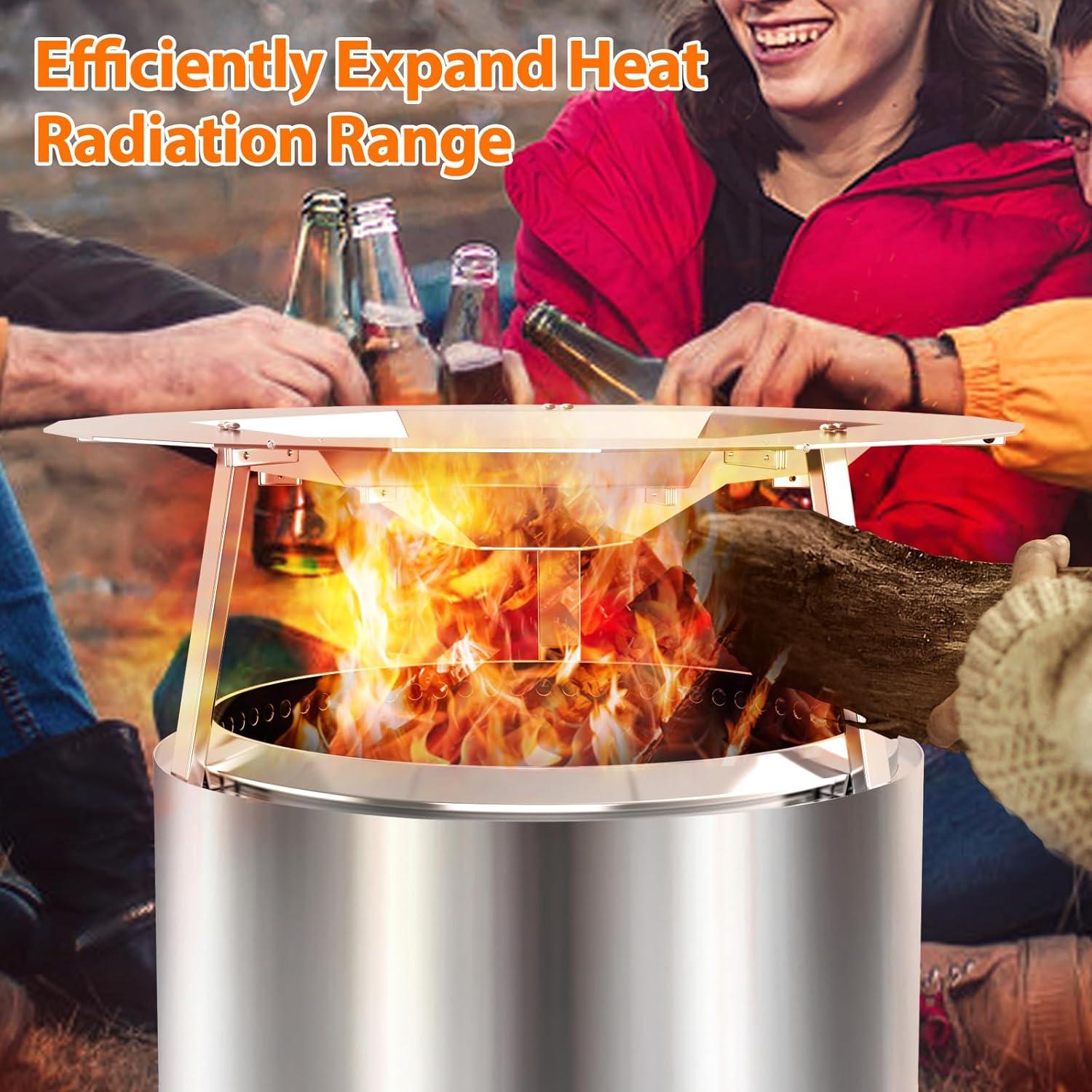 Deflector de Calor Uniflasy para Fogata Bonfire 62.5 cm Acero Inoxidable