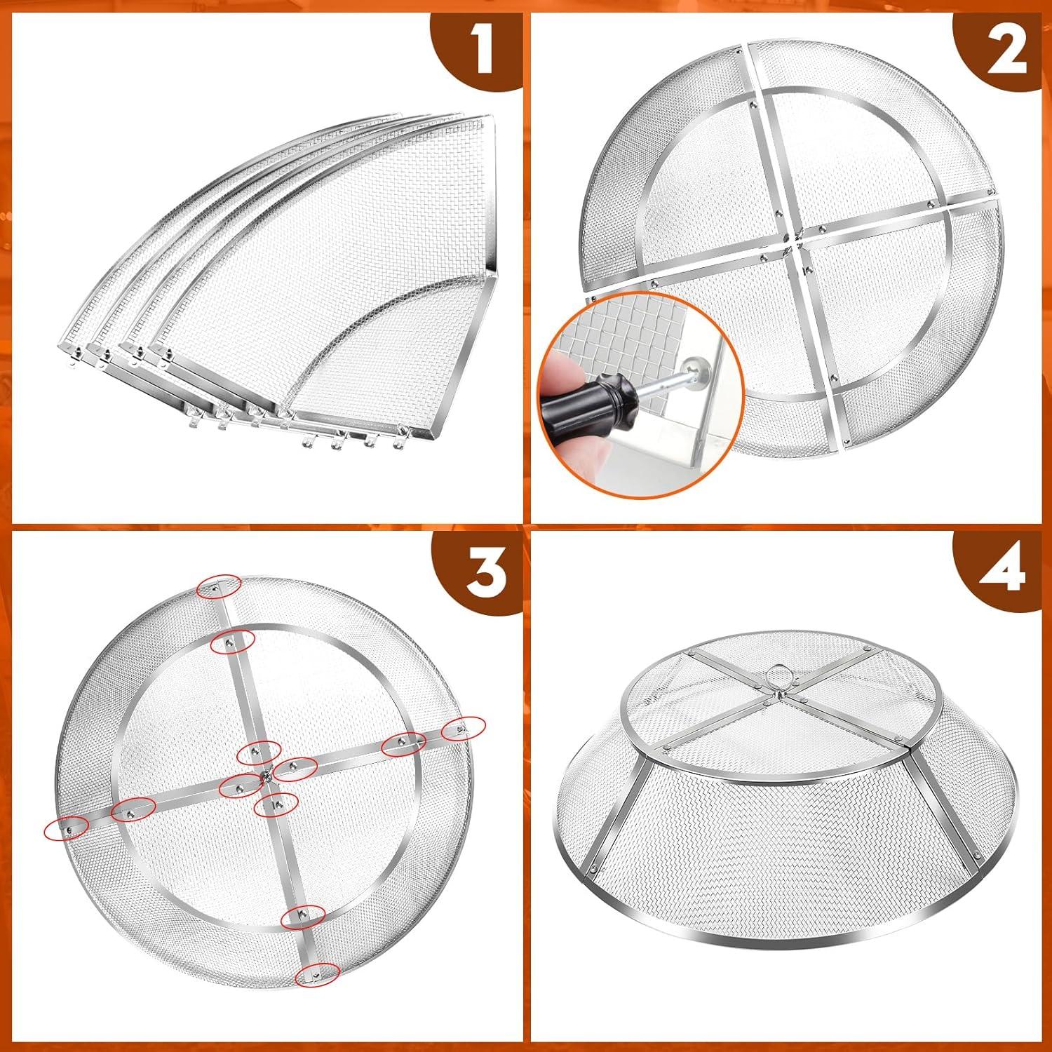 Pantalla de Chispas para Fogata PWSOMJ 49.5 cm Acero Inoxidable