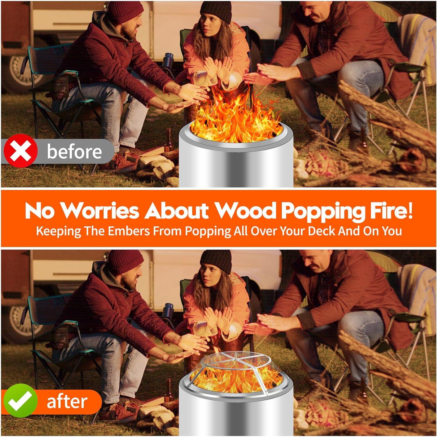 Pantalla de Chispas para Fogata PWSOMJ 49.5 cm Acero Inoxidable