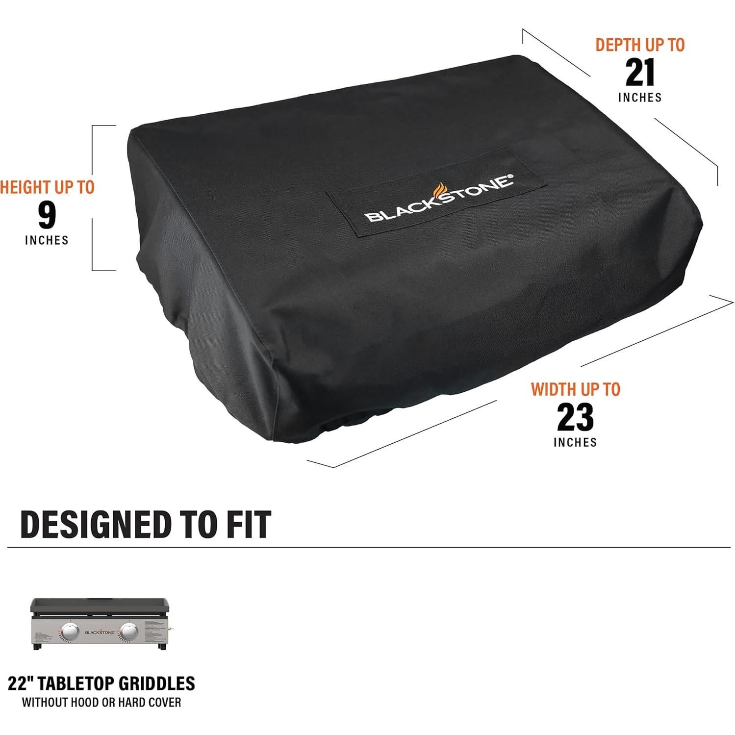 Cubierta de Plancha Blackstone 1724 22" Resistente al Agua Negra
