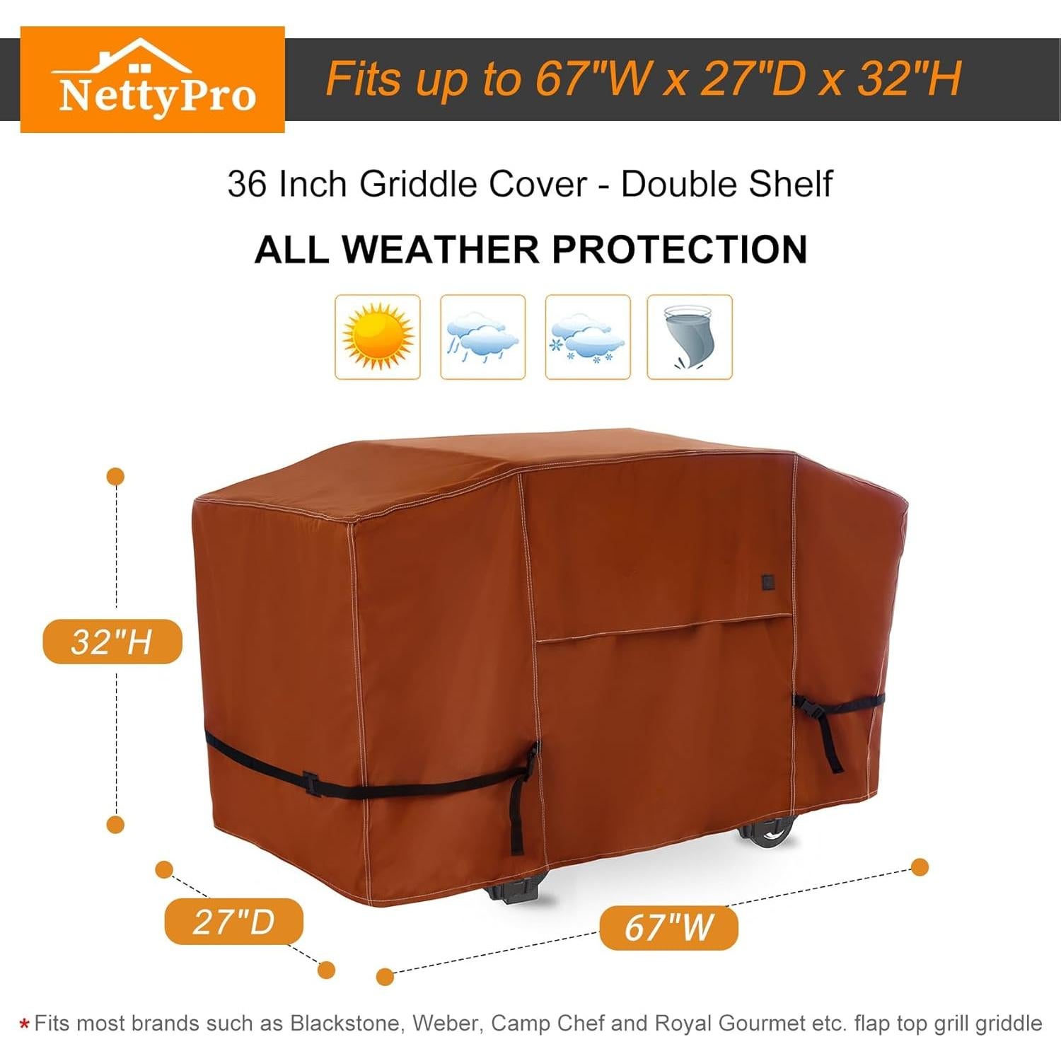 Cubierta de Plancha NettyPro 36" Impermeable para Parrilla