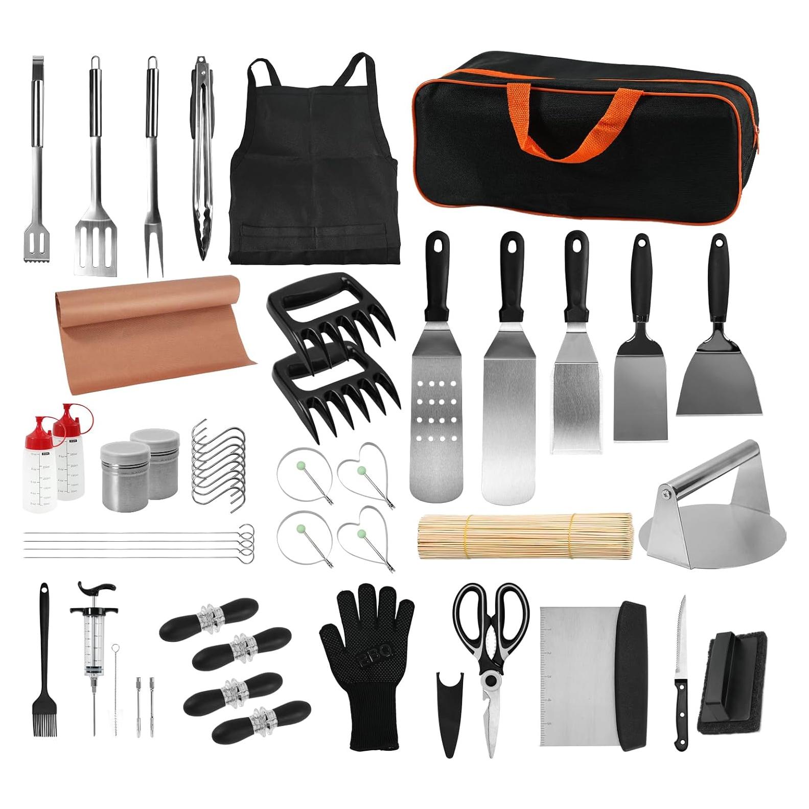 Kit de Accesorios para Parrilla JXWING 150 Piezas Acero Inoxidable