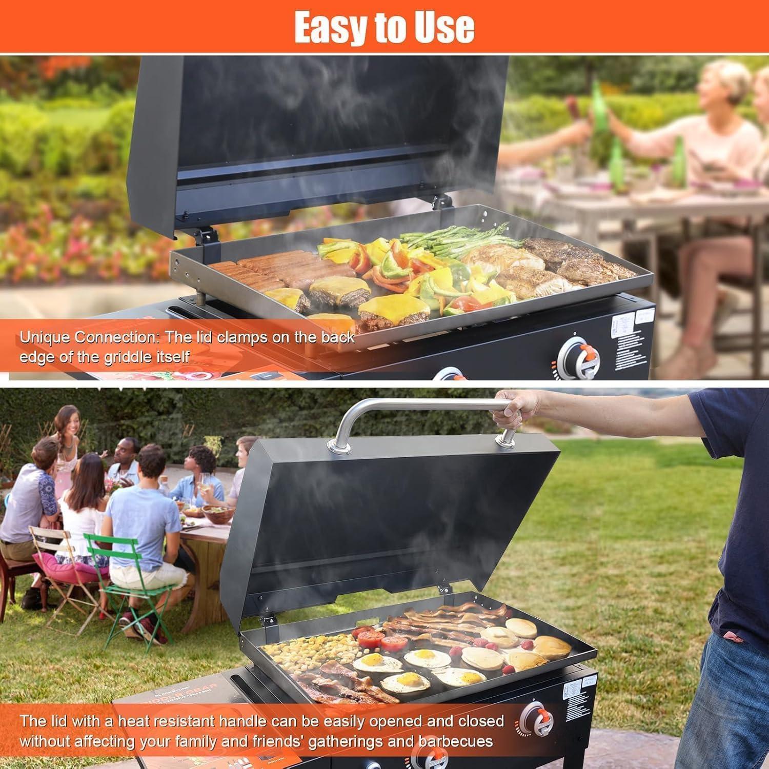 Tapa con bisagra QuliMetal para plancha Blackstone 28"