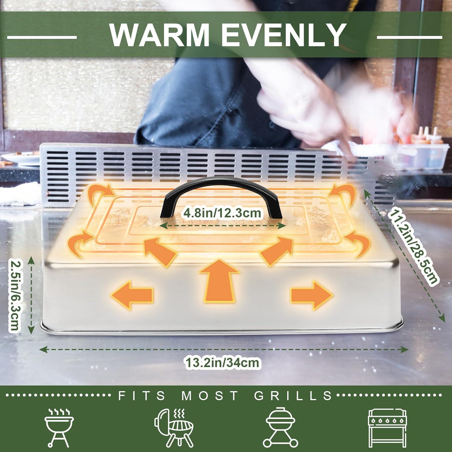 Tapa de Basting Rectangular EWFEN de Acero Inoxidable 33x30.5cm