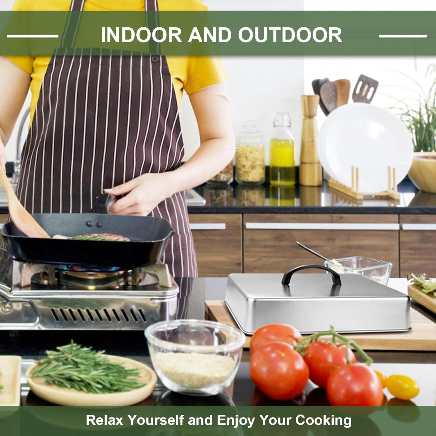 Tapa de Basting Rectangular EWFEN de Acero Inoxidable 33x30.5cm