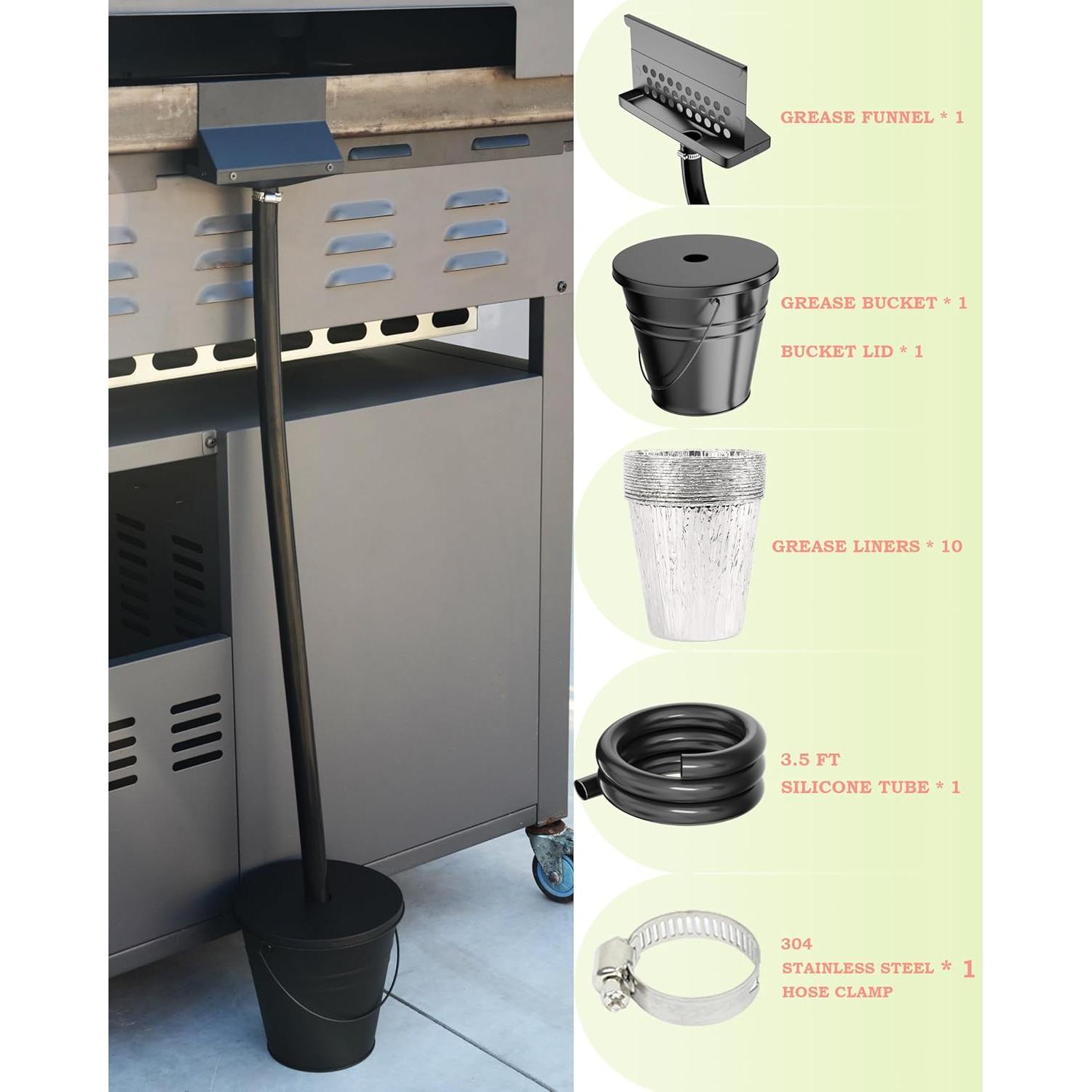 Sistema de Drenaje de Grasa Sivsis para Plancha Blackstone 2.3L