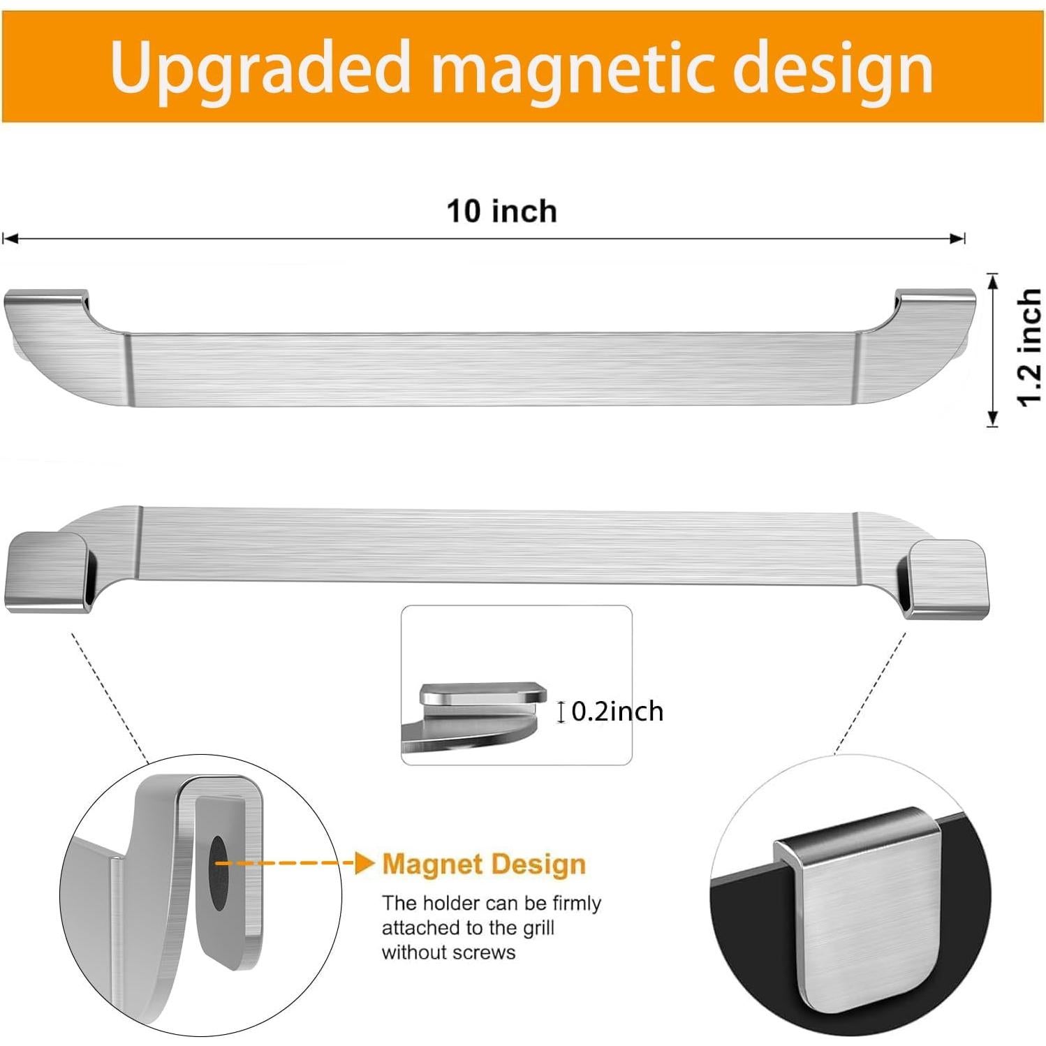 Soporte Magnético para Espátula ZHSX de Acero Inoxidable - 2 Piezas