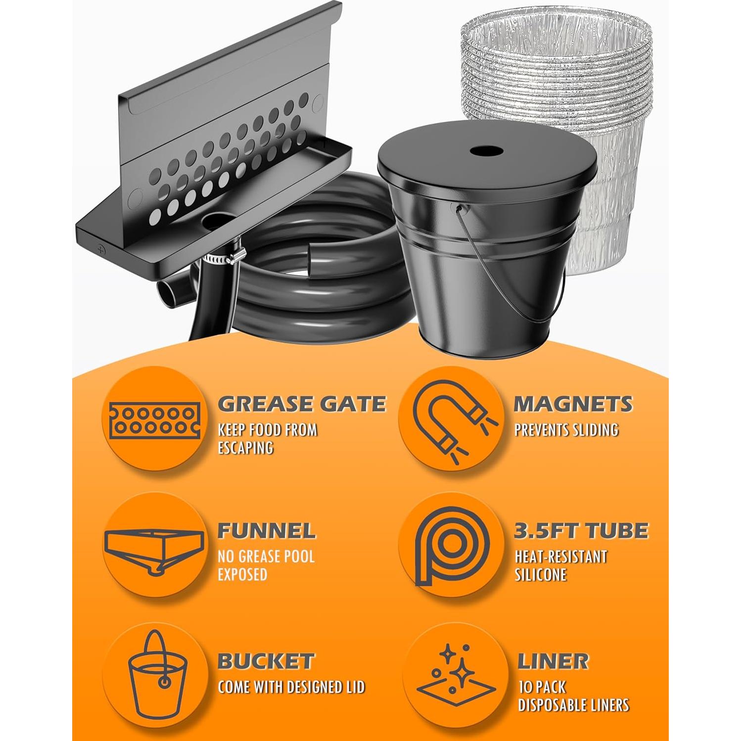 Receptor de Grasa Trasero Blackstone 2.27L con Tapa y Forros