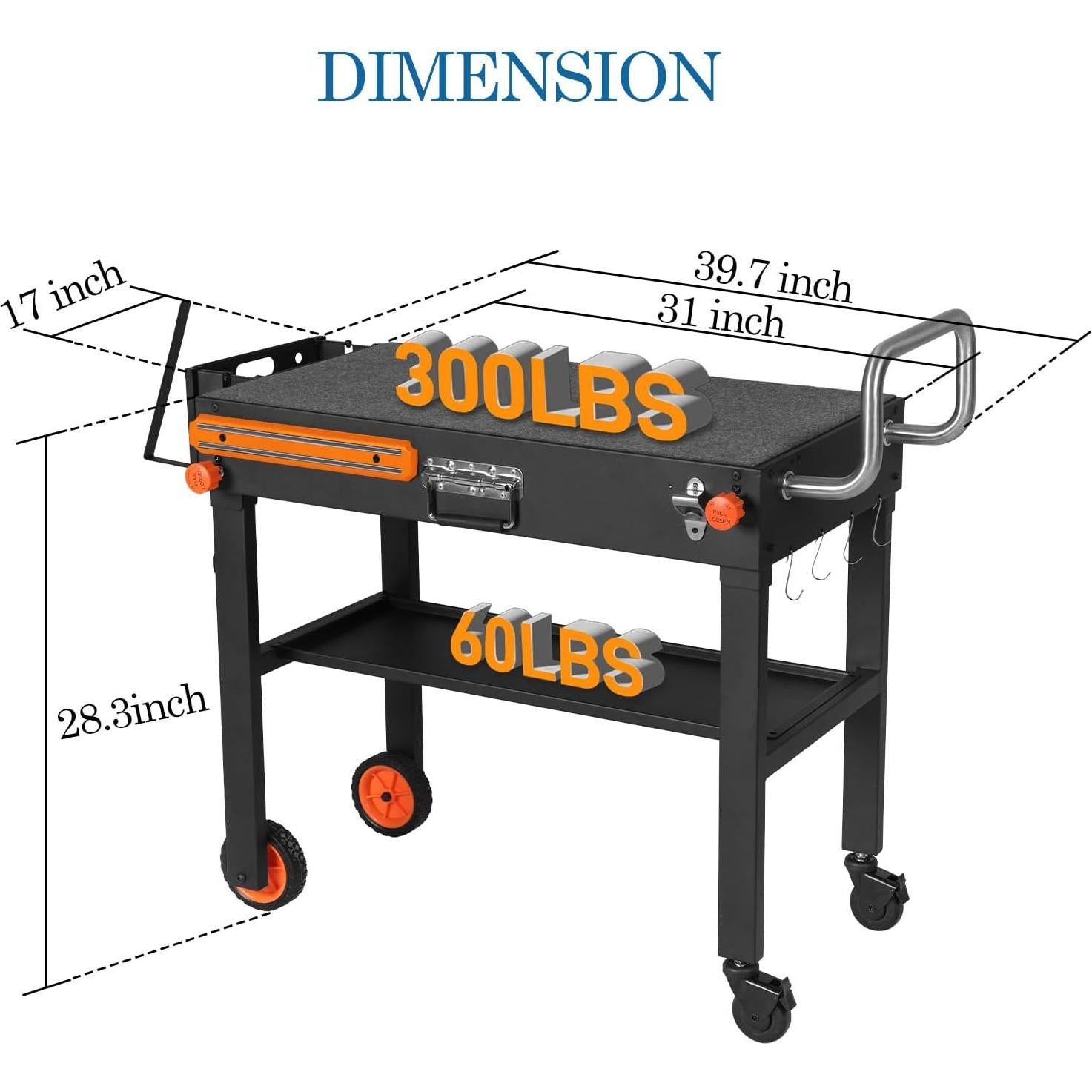 Carrito de Mesa Plegable para Parrilla EsFrondo YP 39A-001