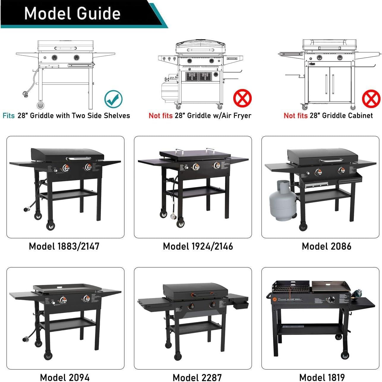 Cubierta de Plancha ZJYWSCH para Blackstone 71 cm con Doble Estante