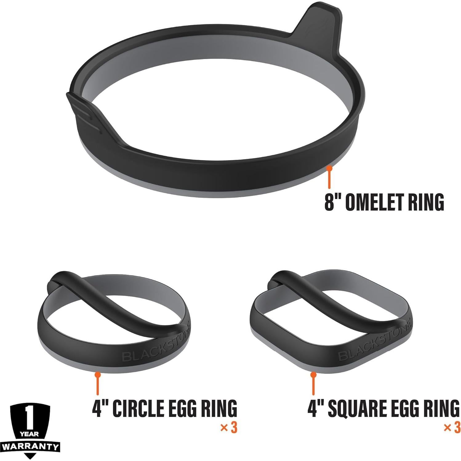 Kit de Anillo de Huevo Blackstone 5515 - Antiadherente, 6 Piezas