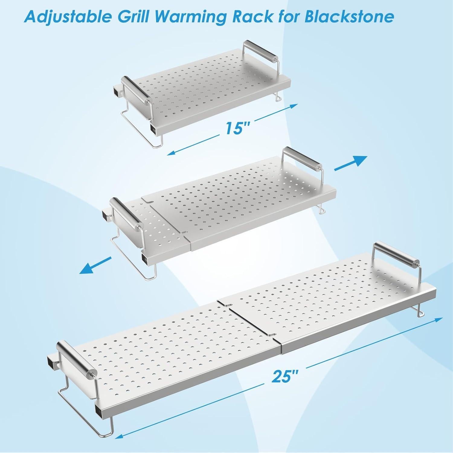 Parrilla Calentadora Acero Inoxidable BBQration 15-25" para Blackstone