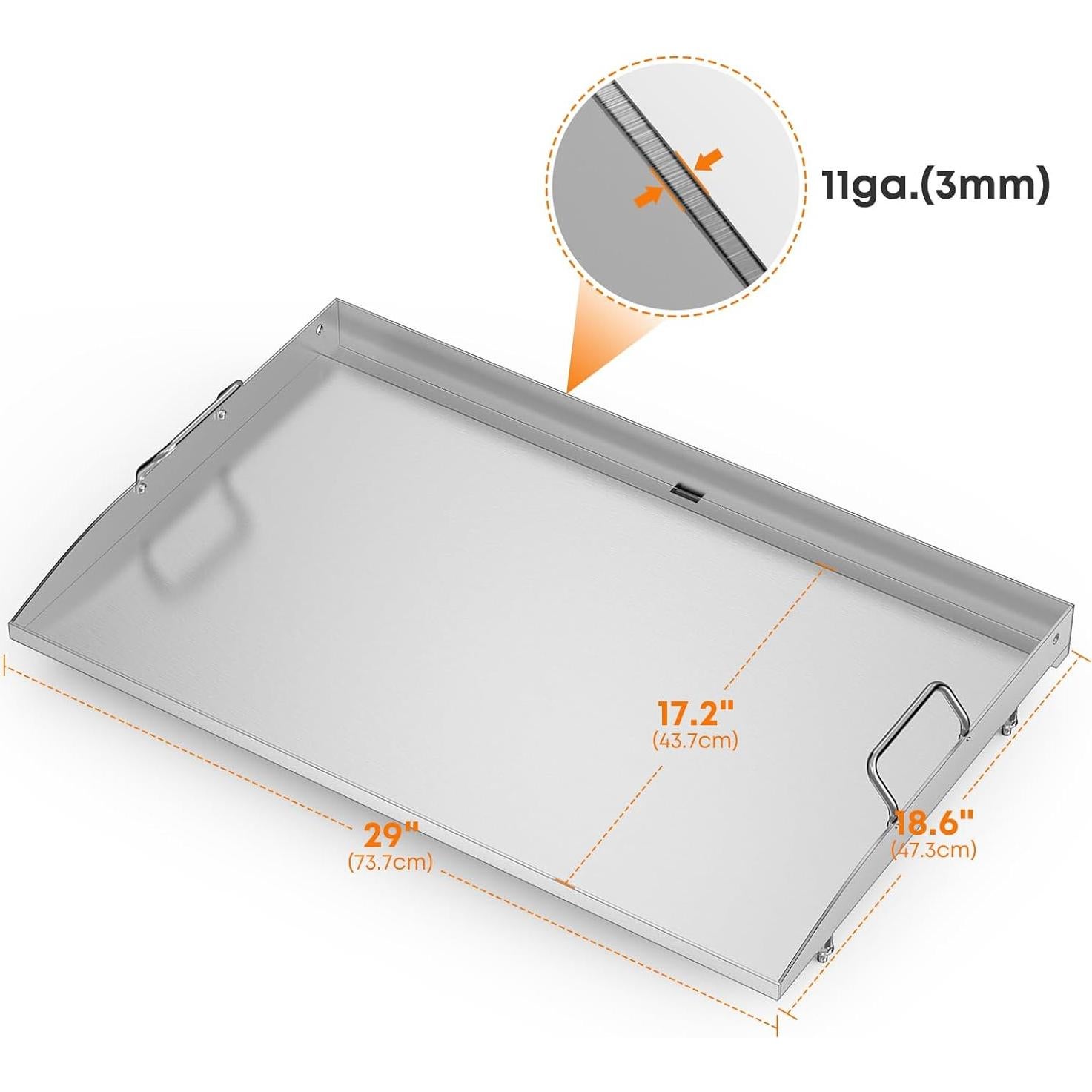 Plancha de Acero Inoxidable Stanbroil 28" para Parrilla Blackstone