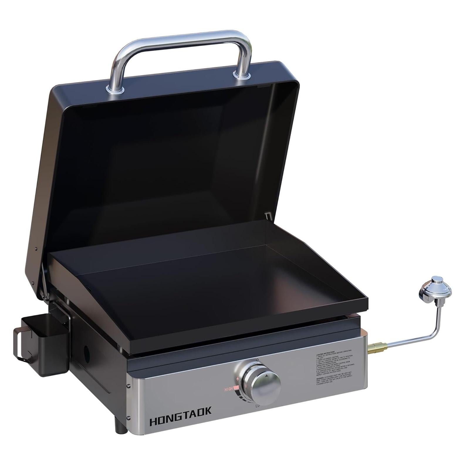 Parrilla de Gas Propano Portátil HongTaok 45.7x38.1cm con Tapa