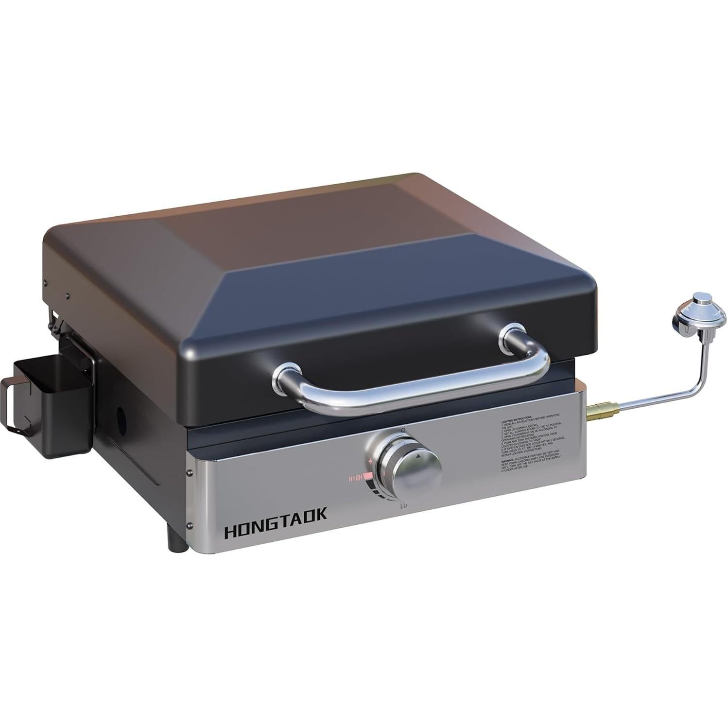 Parrilla de Gas Propano Portátil HongTaok 45.7x38.1cm con Tapa