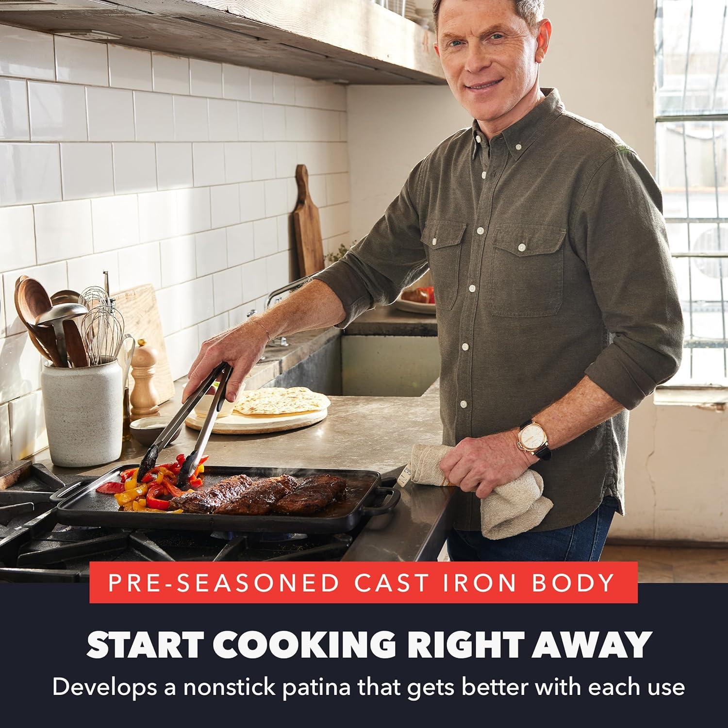 Sartén de Hierro Fundido GreenPan Bobby Flay 42 x 24 cm Reversible