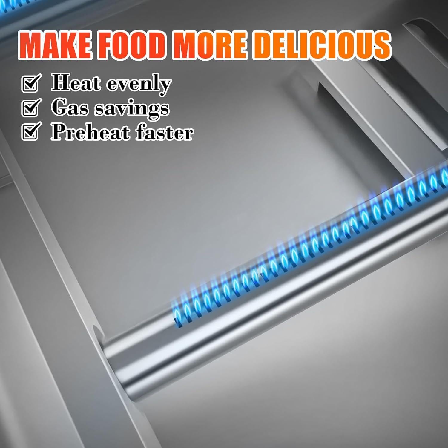 Quemador de Parrilla Hisencn 18" Acero Inoxidable para Weber Spirit 200