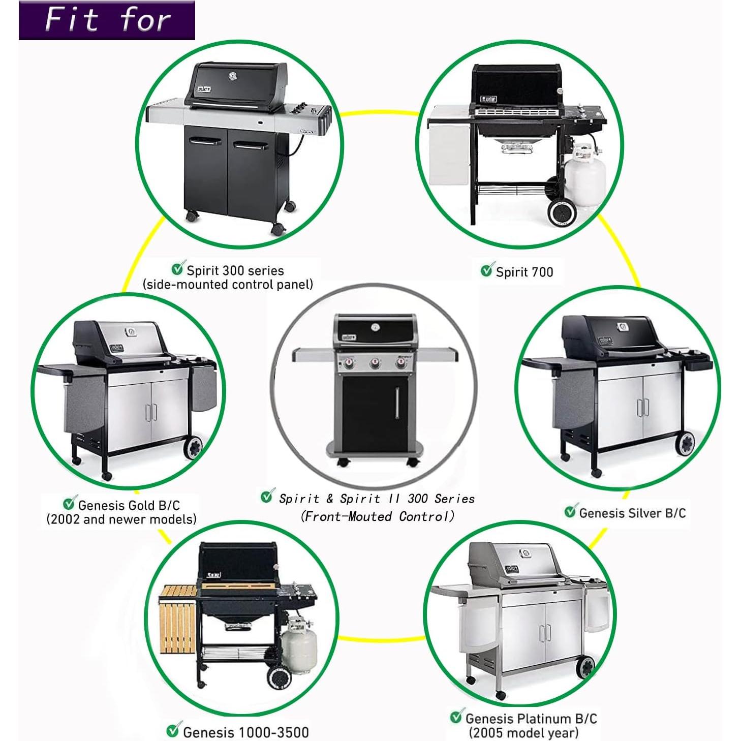 Rejillas de Parrilla Leship 44.5 cm para Weber Spirit 300