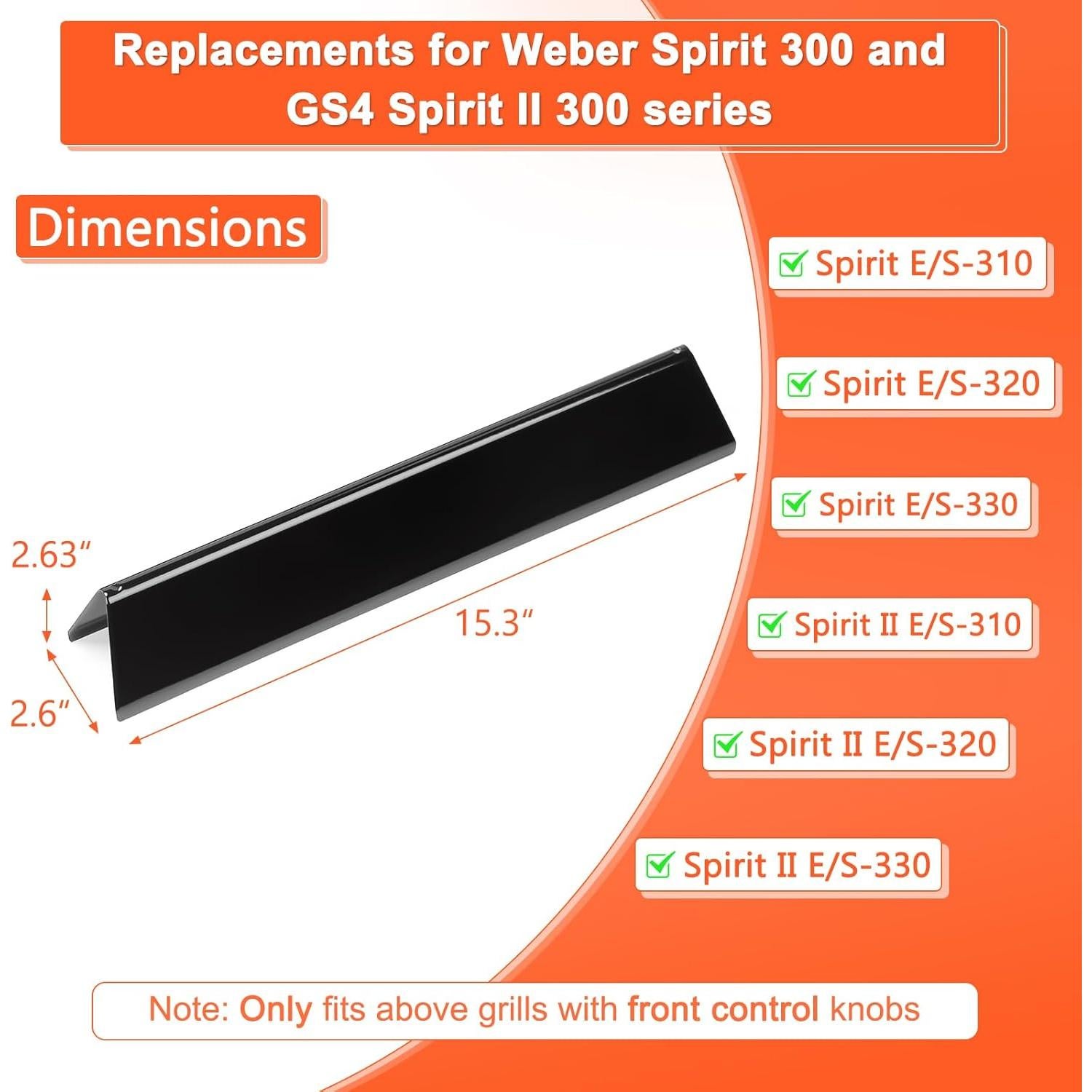 Barras Flavorizer Enameled QuliMetal para Weber Spirit 300