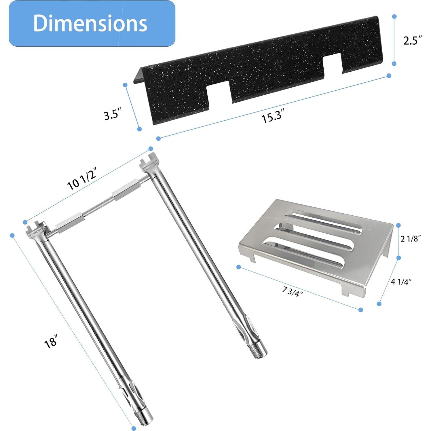 Piezas de Repuesto Weber Spirit II 200 - Barras Sabor 7635, Quemador 69785, Deflector 67060