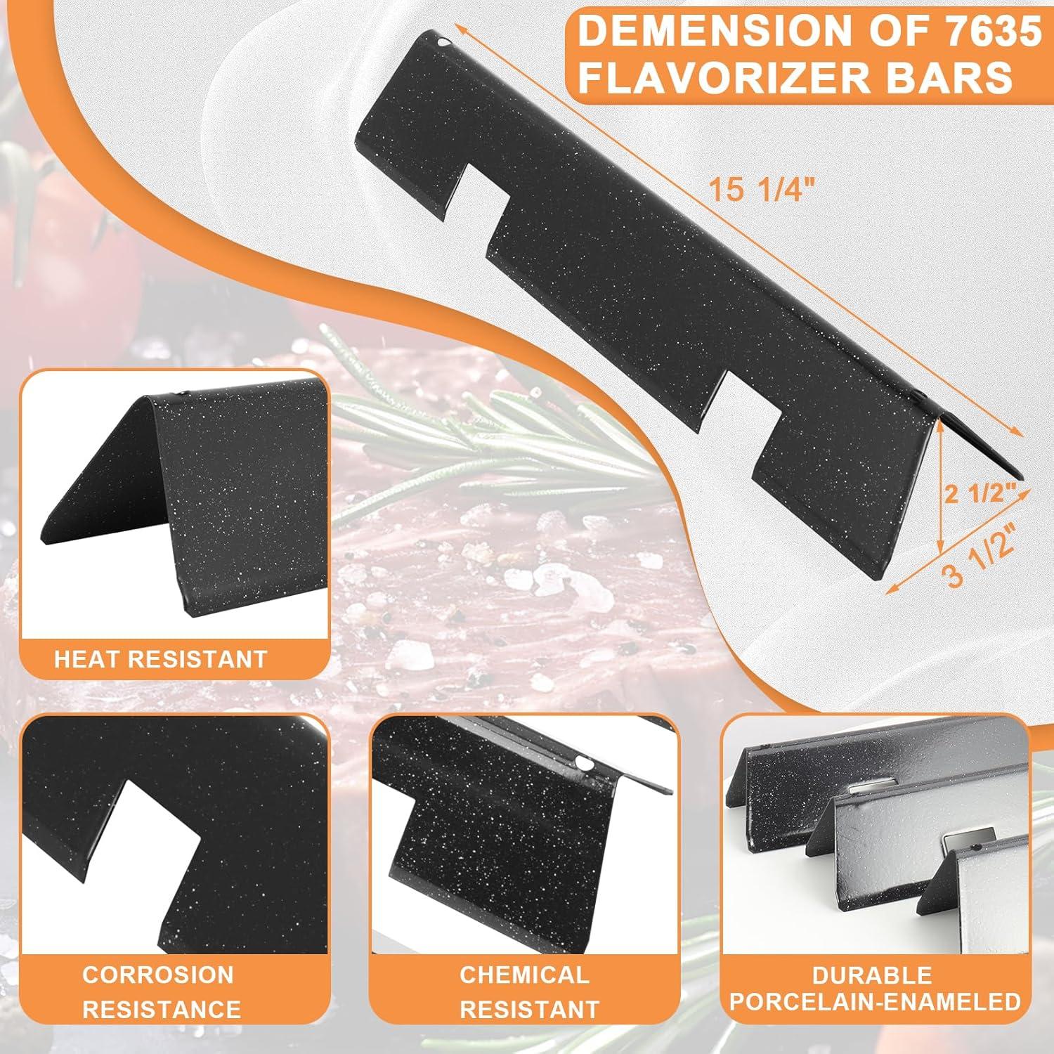 Piezas de Parrilla PETKAO para Weber Spirit 2 - 3 Barras Saborizadoras y 2 Tubos de Quemador