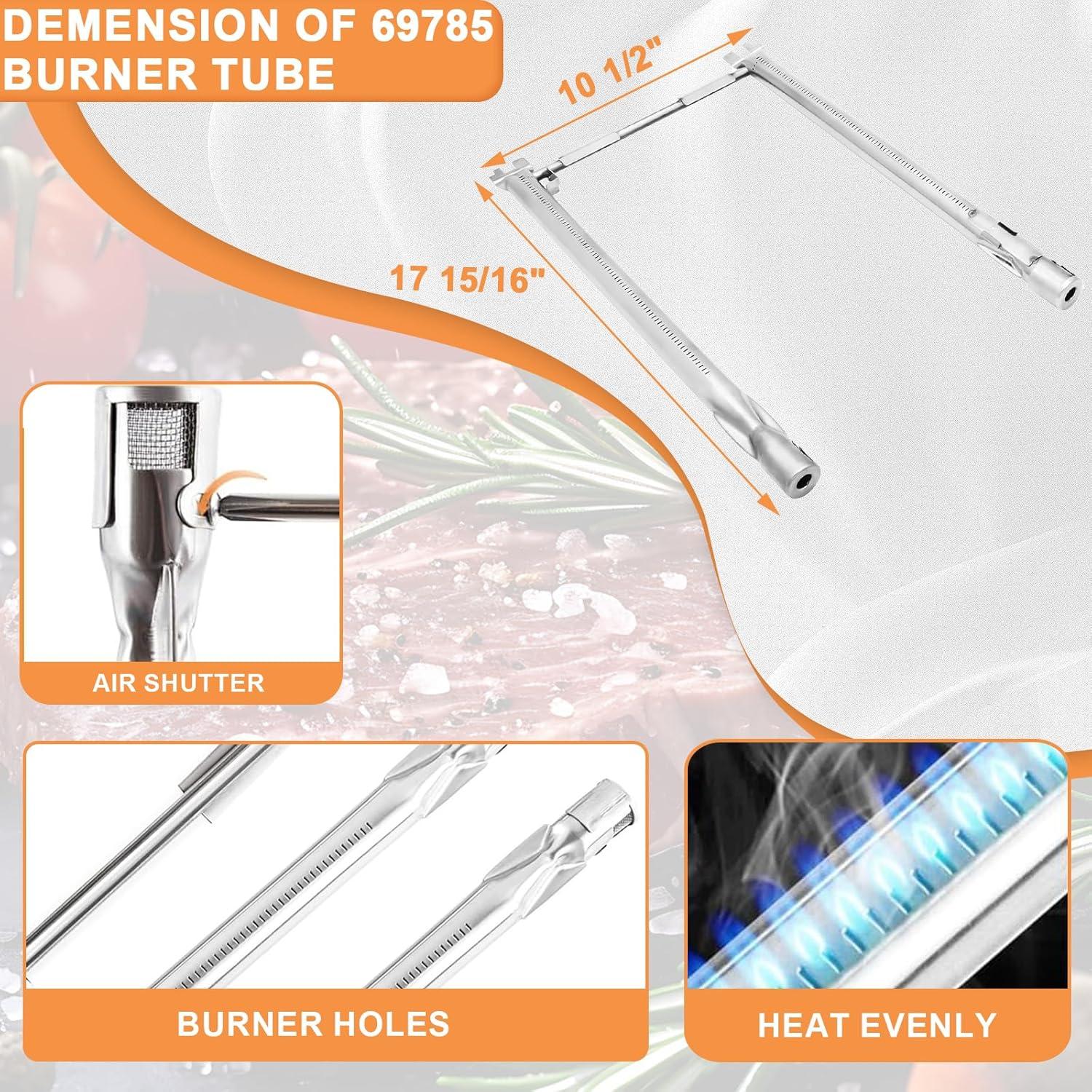 Piezas de Parrilla PETKAO para Weber Spirit 2 - 3 Barras Saborizadoras y 2 Tubos de Quemador