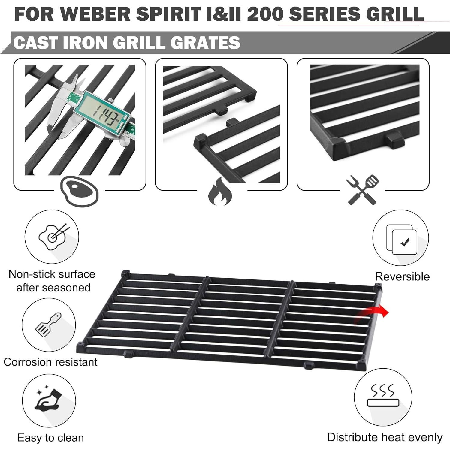 Rejillas de Parrilla Oklagarden para Weber Spirit E210 E215