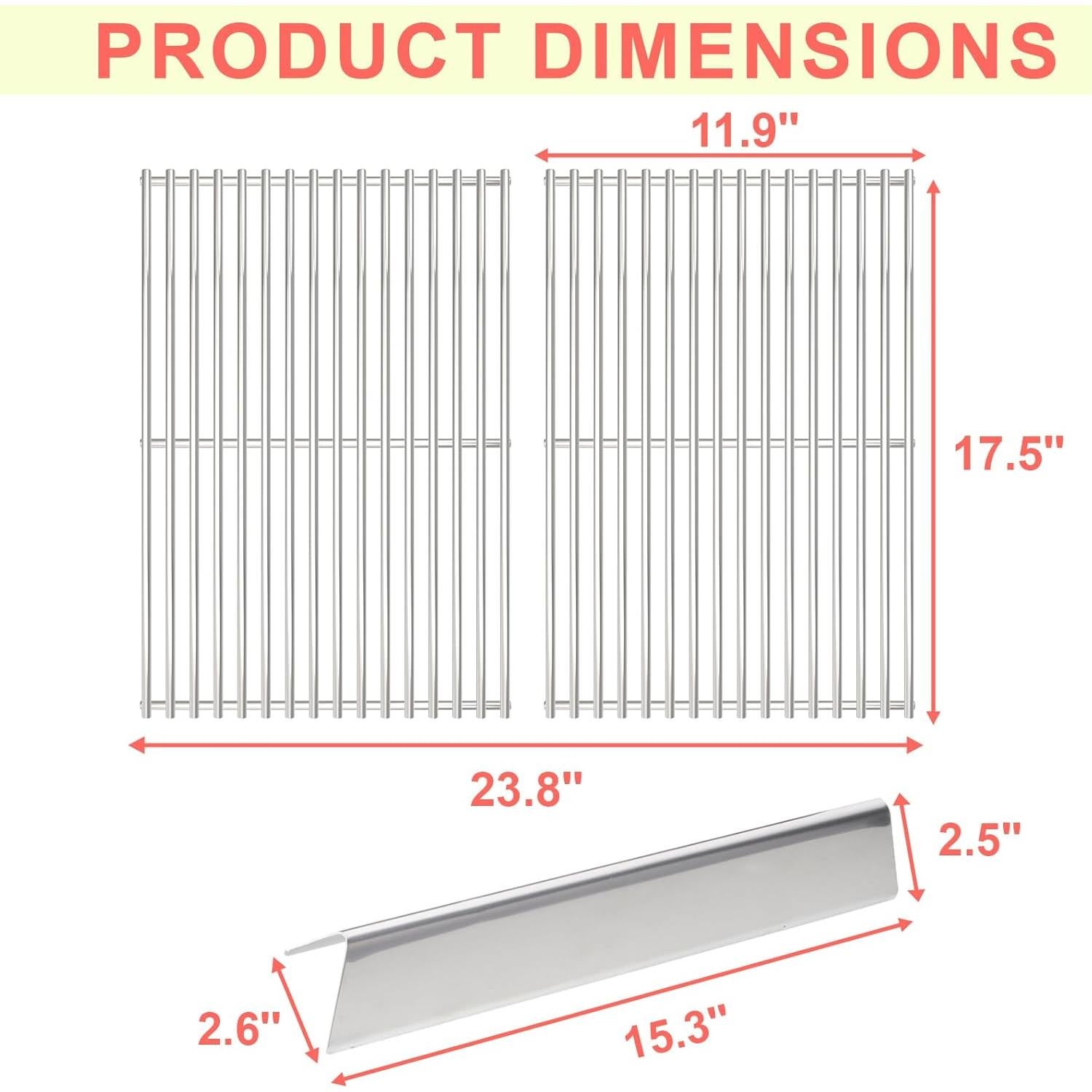 Rejillas y Barras Flavorizer Weber Spirit 7638 7636 Acero Inoxidable