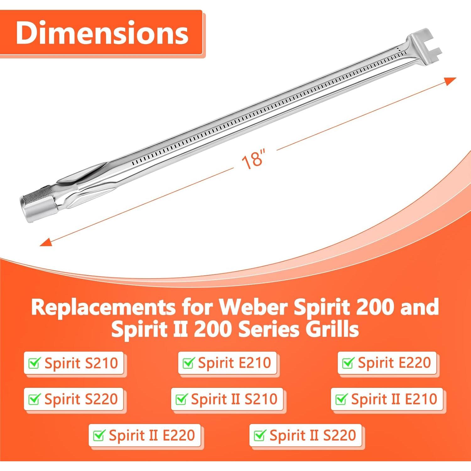 Quemador de Parrilla QuliMetal 18" para Weber Spirit E-210