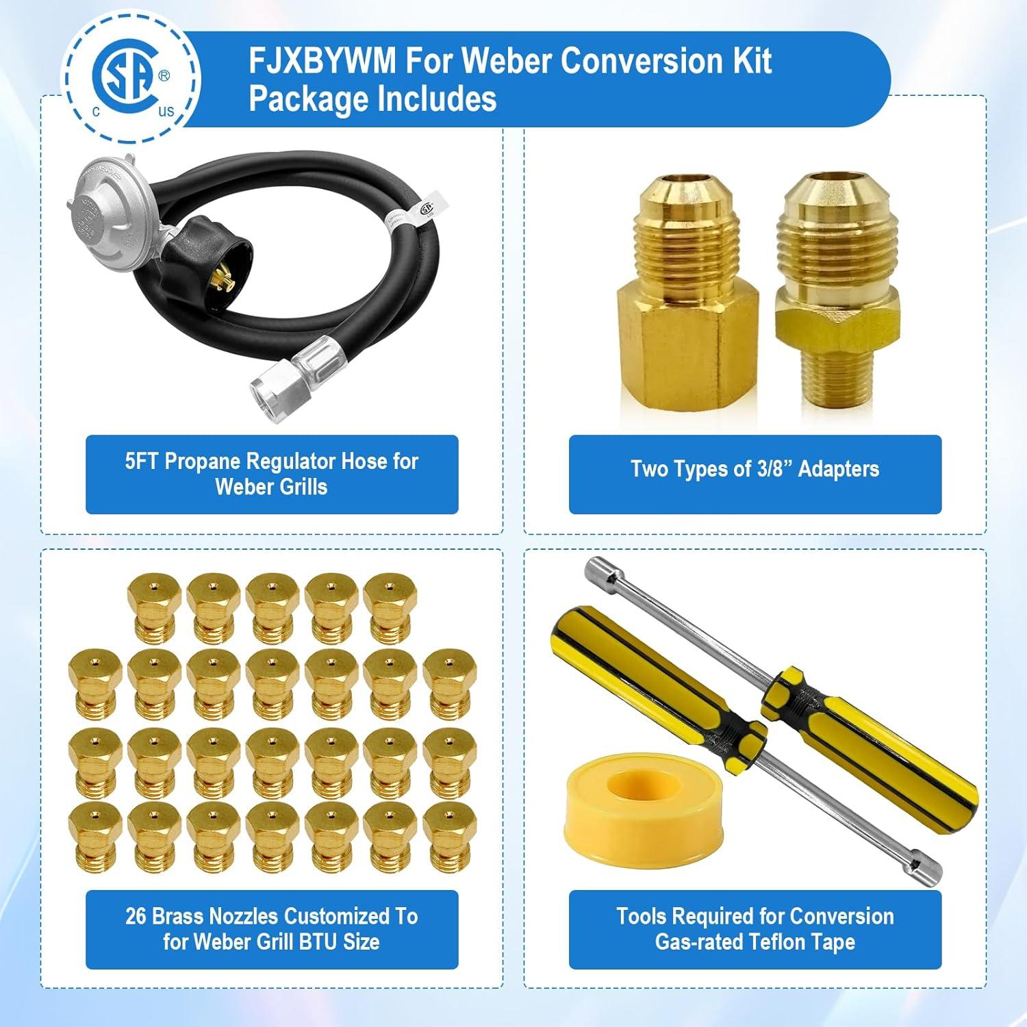 Kit de Conversión Gas Natural a Propano FJXBYWM para Parrillas Weber