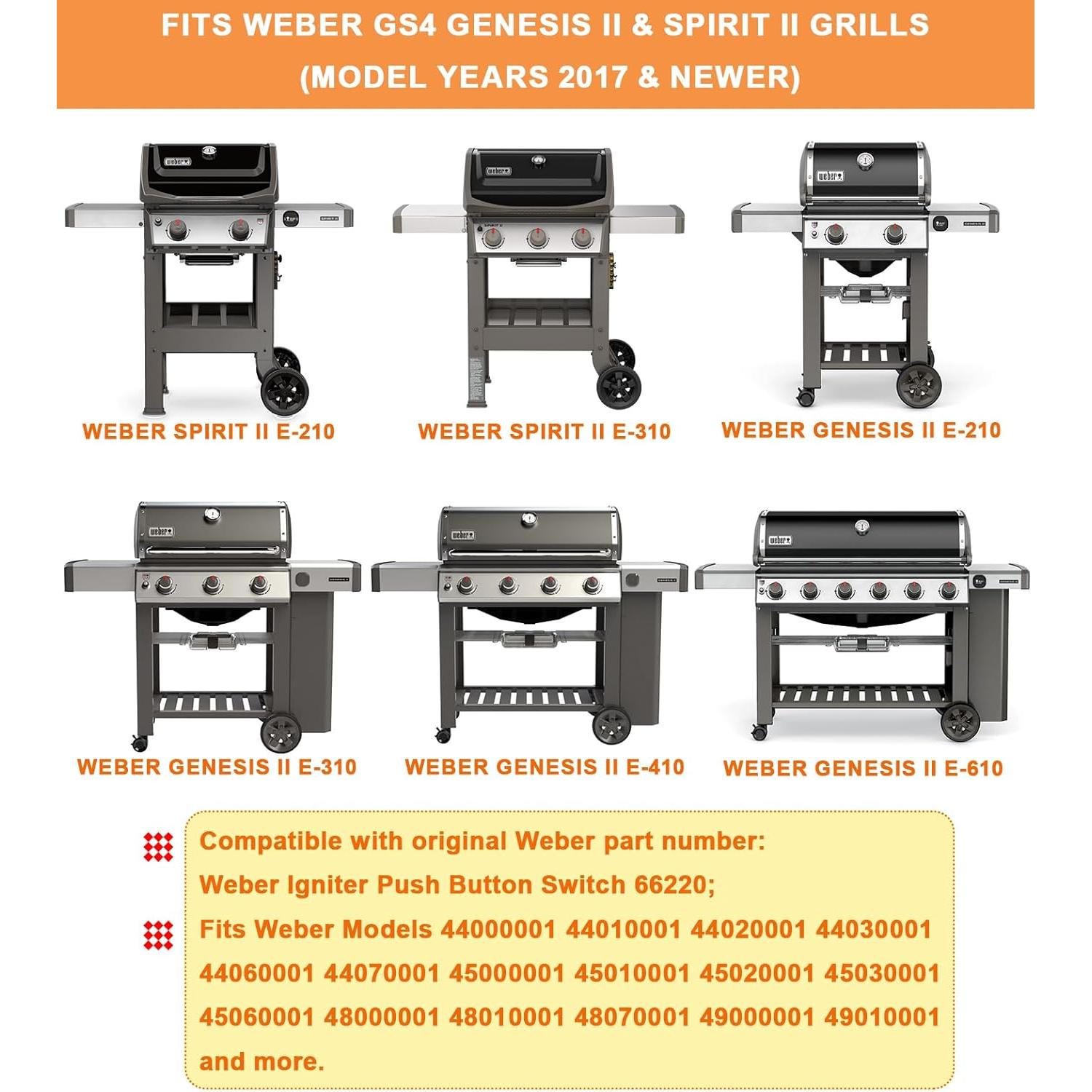 Interruptor de Encendido Weber 66220 para Parrillas Genesis II y Spirit II