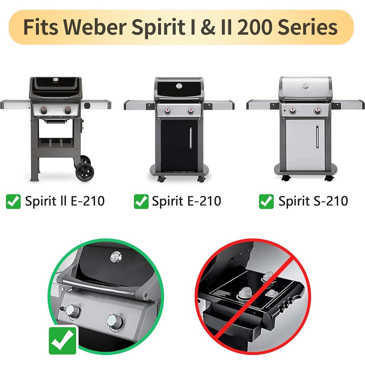 Piezas de Repuesto Parrilla Weber Spirit E210 OSWANER 7635