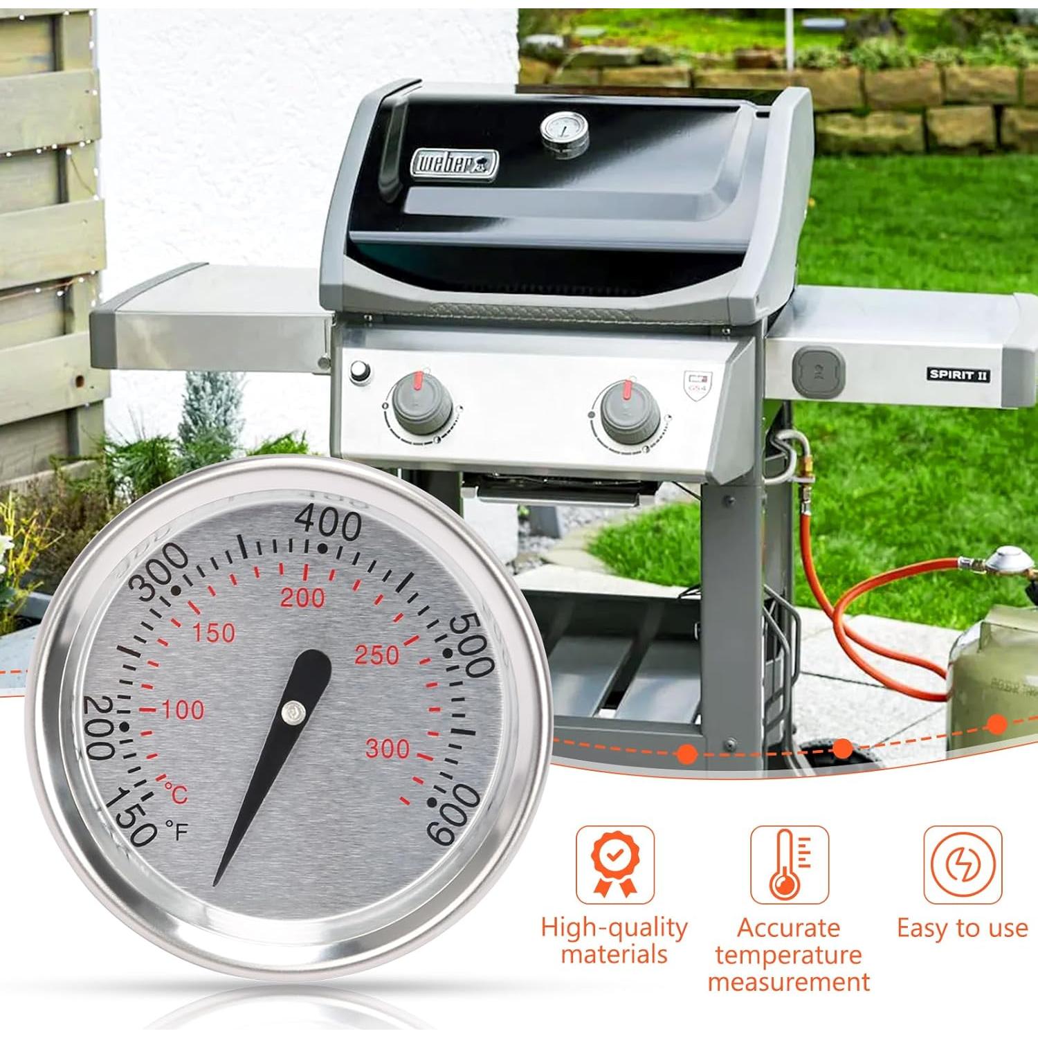 Termómetro de Parrilla QuliMetal 60540 para Weber 4.6 cm