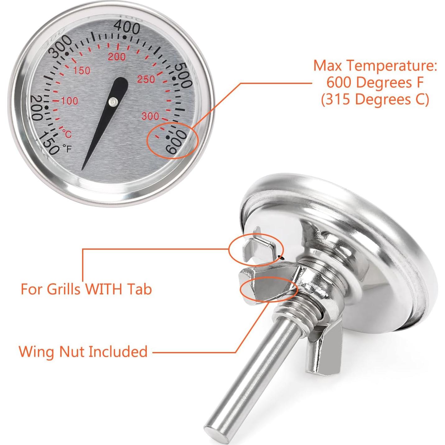 Termómetro de Parrilla QuliMetal 60540 para Weber 4.6 cm