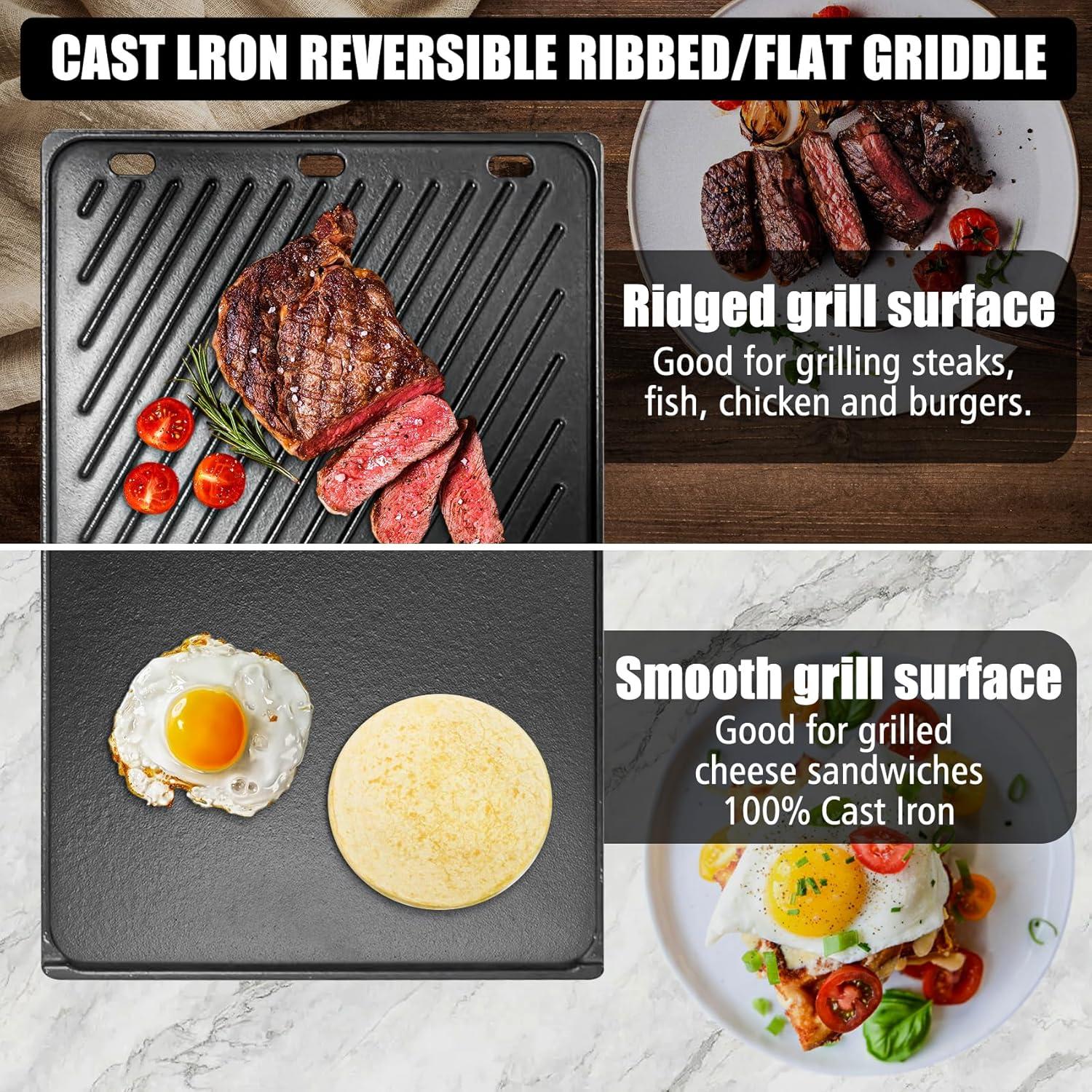 Plancha de Hierro Fundido Reversible SafBbcue para Parrilla Weber 7637