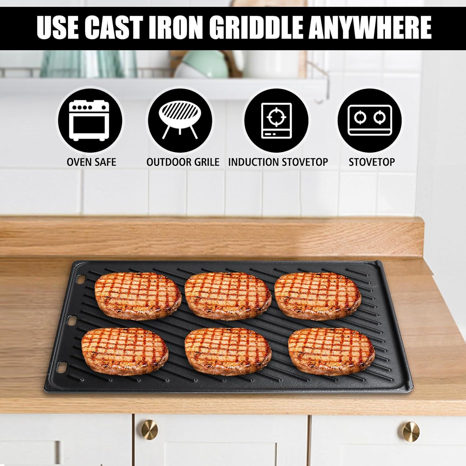 Plancha de Hierro Fundido Reversible SafBbcue para Parrilla Weber 7637